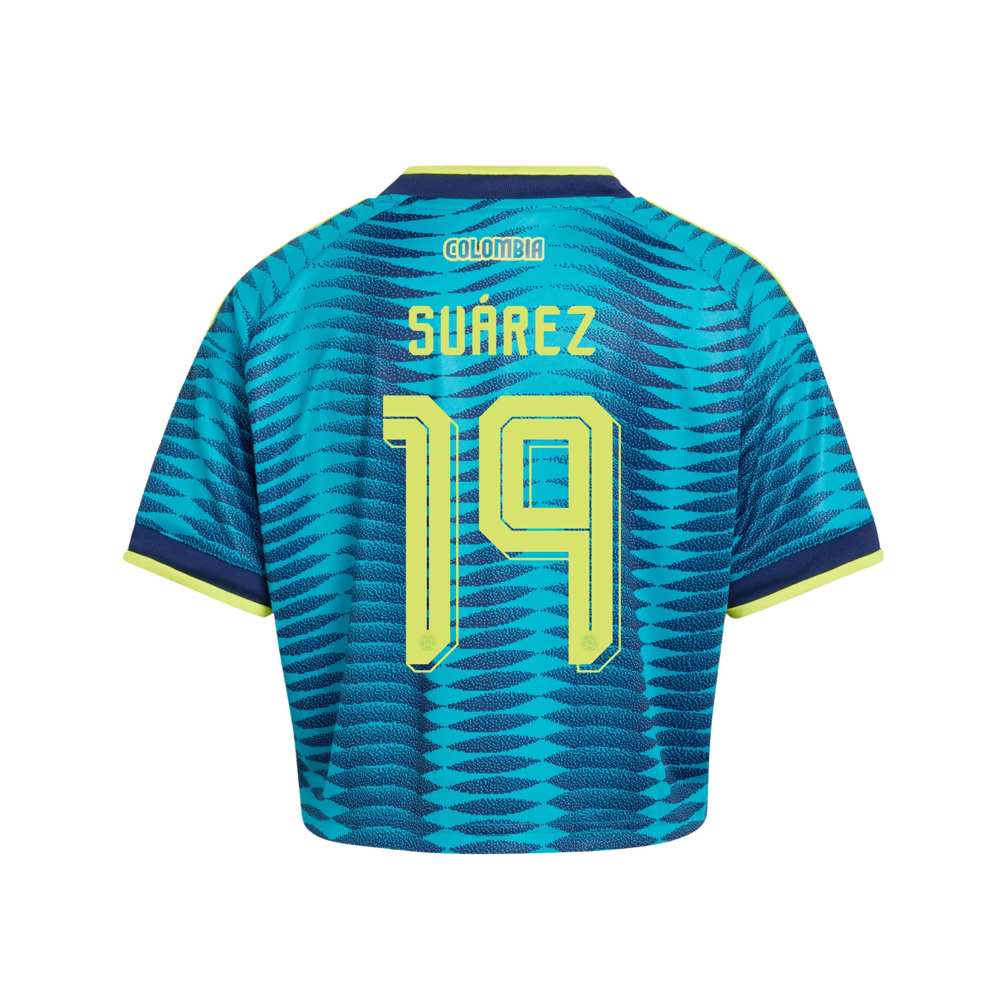 Luis Suárez 19 Colombia 2026 Away Women's Cropped Jersey - Turquoise