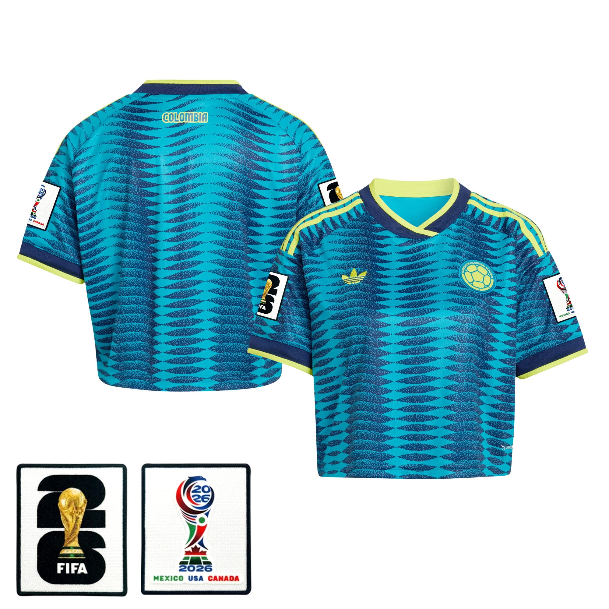 Colombia 2026 Away Women's Cropped Jersey - Turquoise
