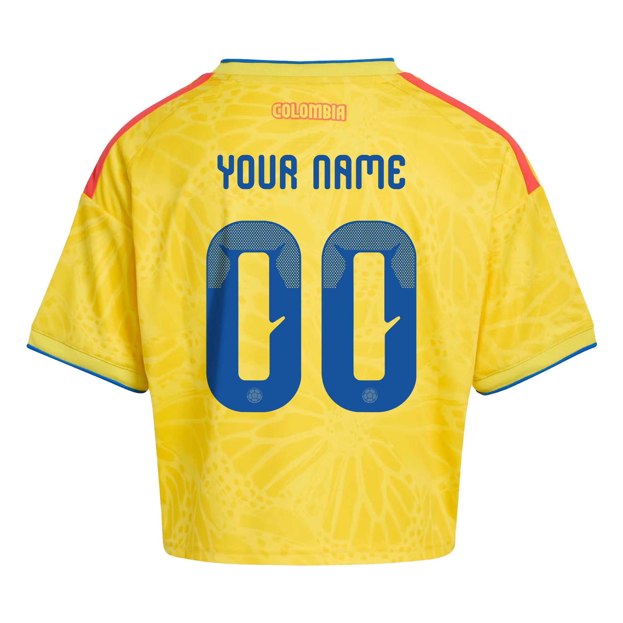 Colombia 2026 Home Personalized Women's Cropped Jersey - Yellow