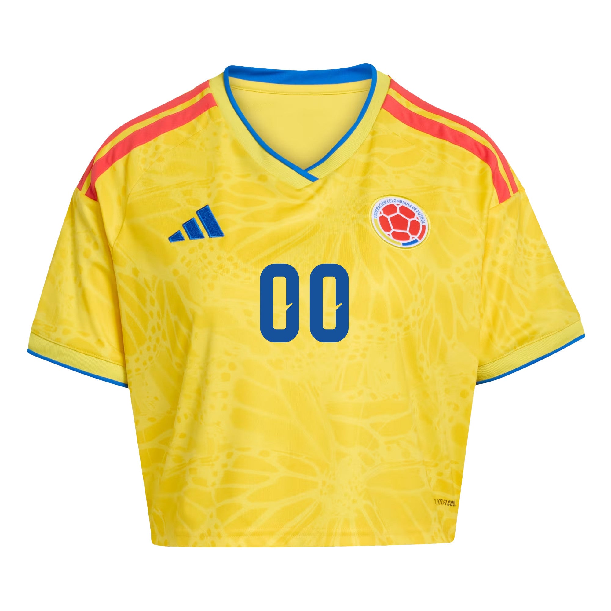 Colombia 2026 Home Personalized Women's Cropped Jersey - Yellow