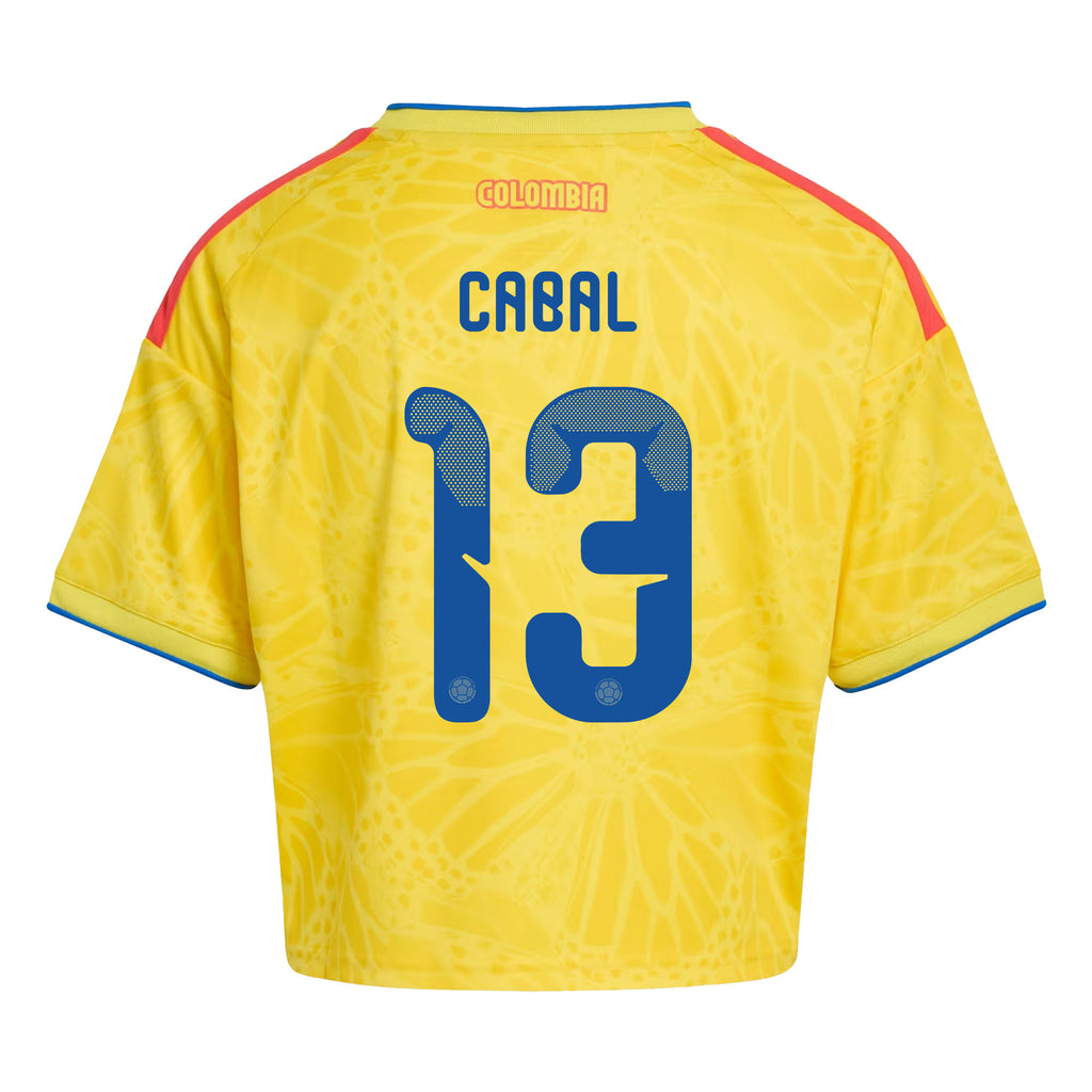 Juan Cabal 13 Colombia 2026 Home Women's Cropped Jersey - Yellow