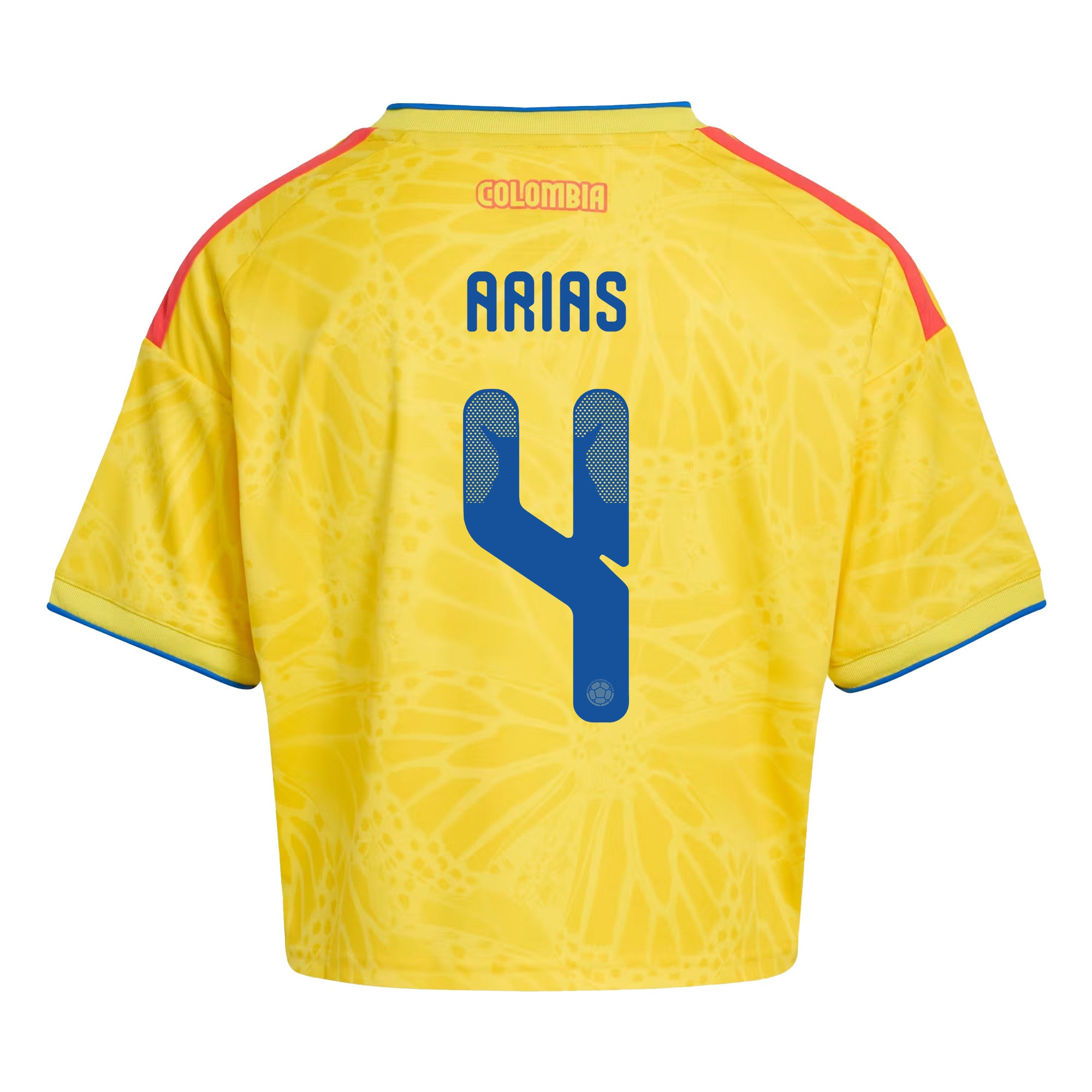 Santiago Arias 4 Colombia 2026 Home Women's Cropped Jersey - Yellow