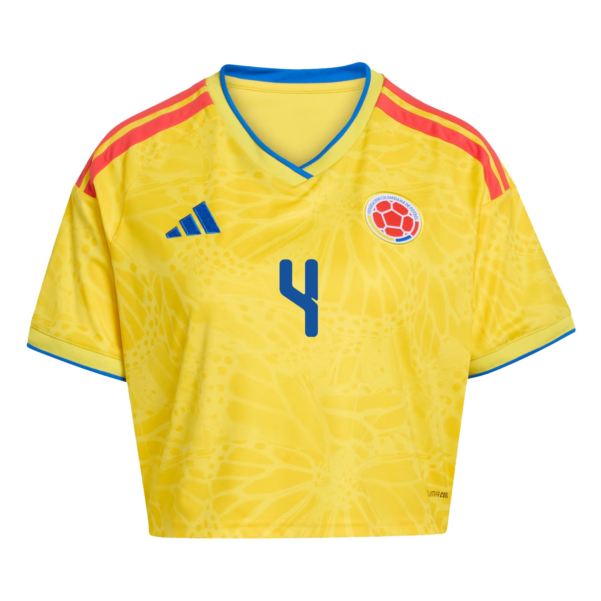 Santiago Arias 4 Colombia 2026 Home Women's Cropped Jersey - Yellow