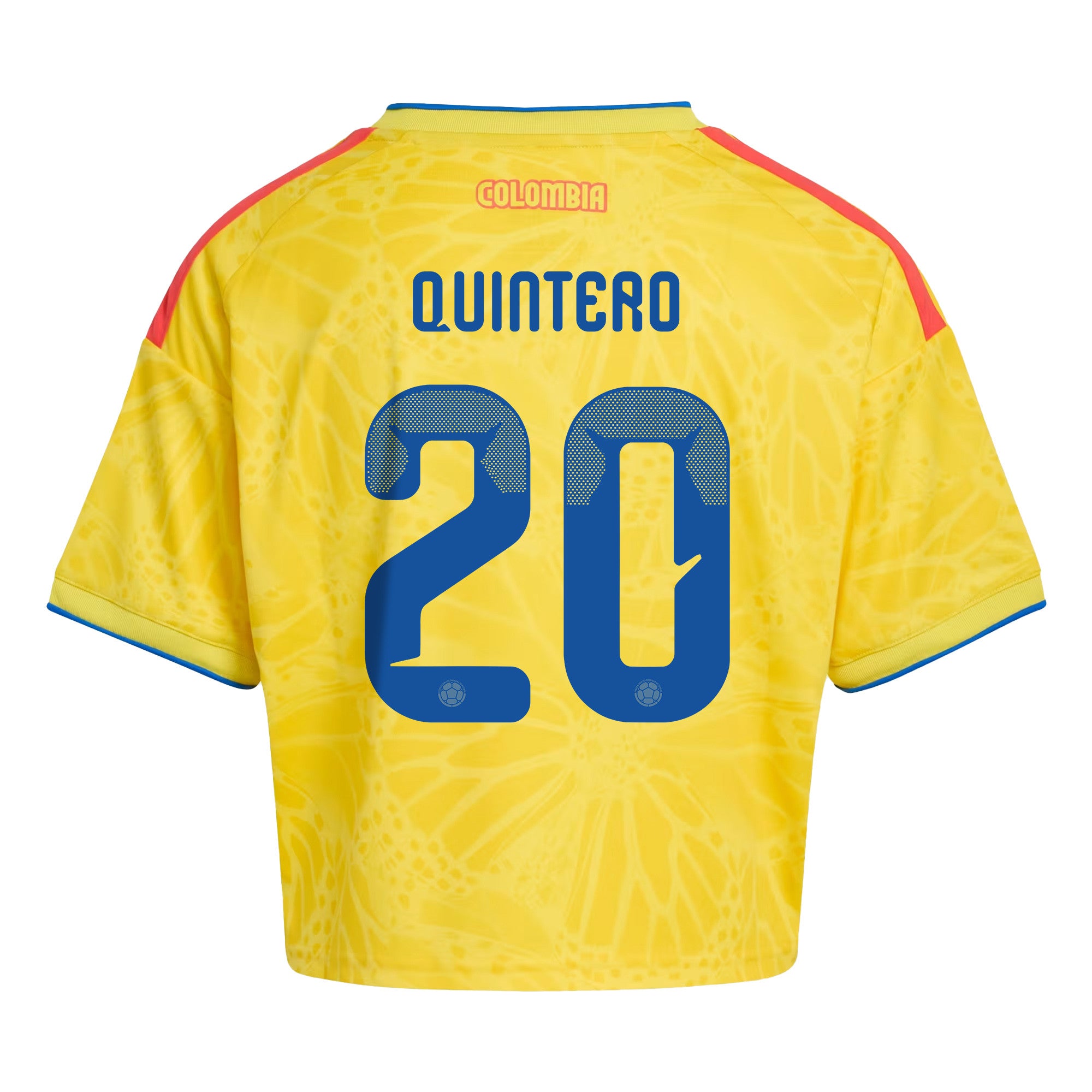 Juan Fernando Quintero 20 Colombia 2026 Home Women's Cropped Jersey - Yellow