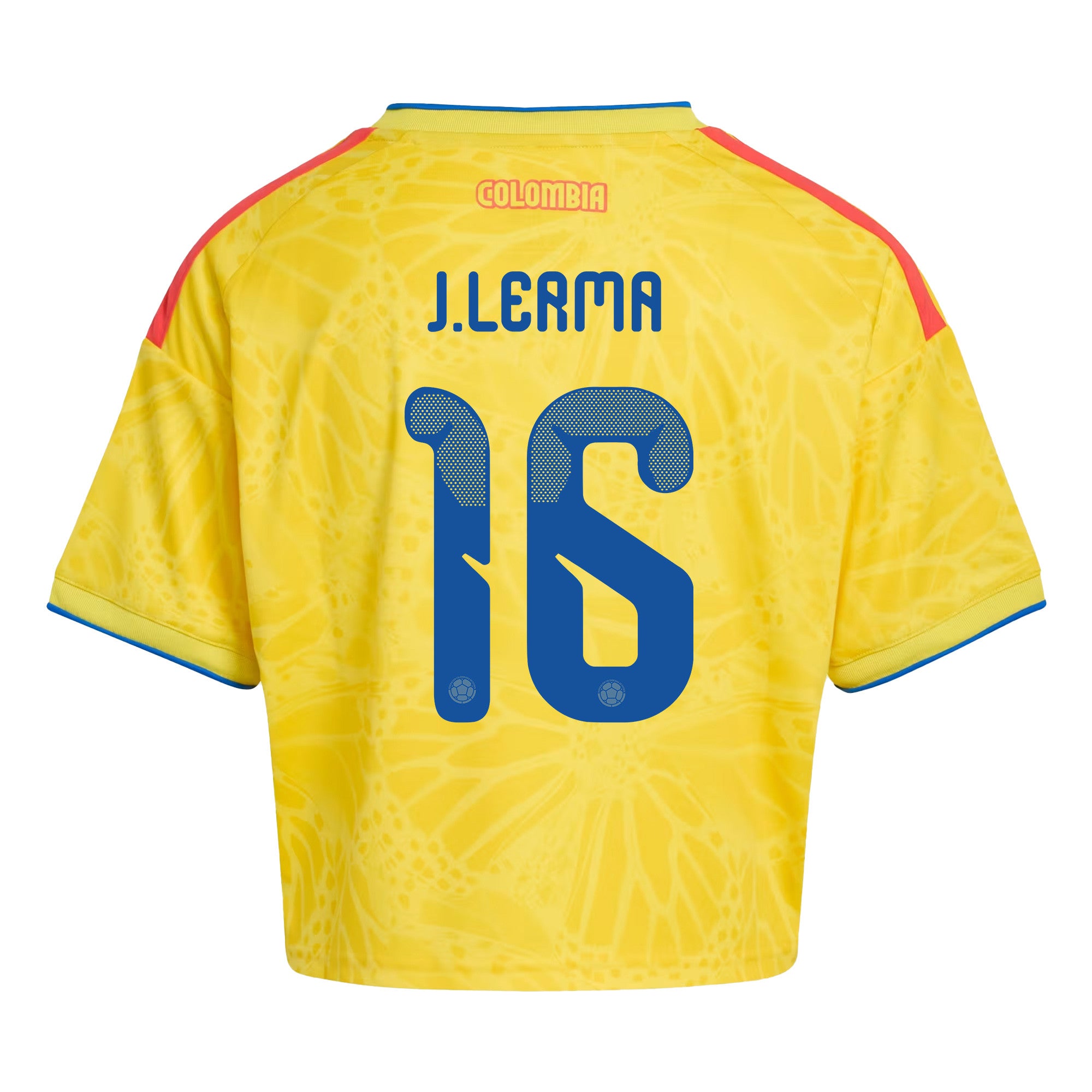 Jefferson Lerma 16 Colombia 2026 Home Women's Cropped Jersey - Yellow
