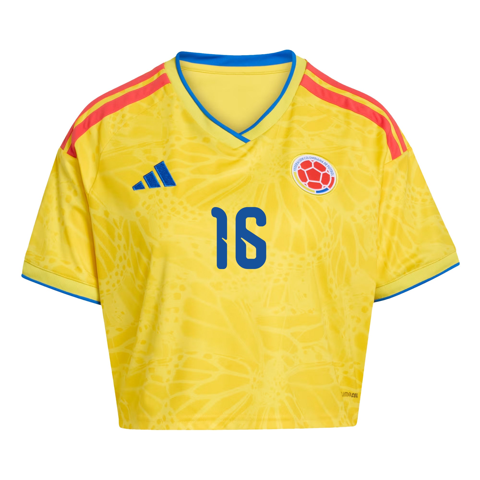 Jefferson Lerma 16 Colombia 2026 Home Women's Cropped Jersey - Yellow