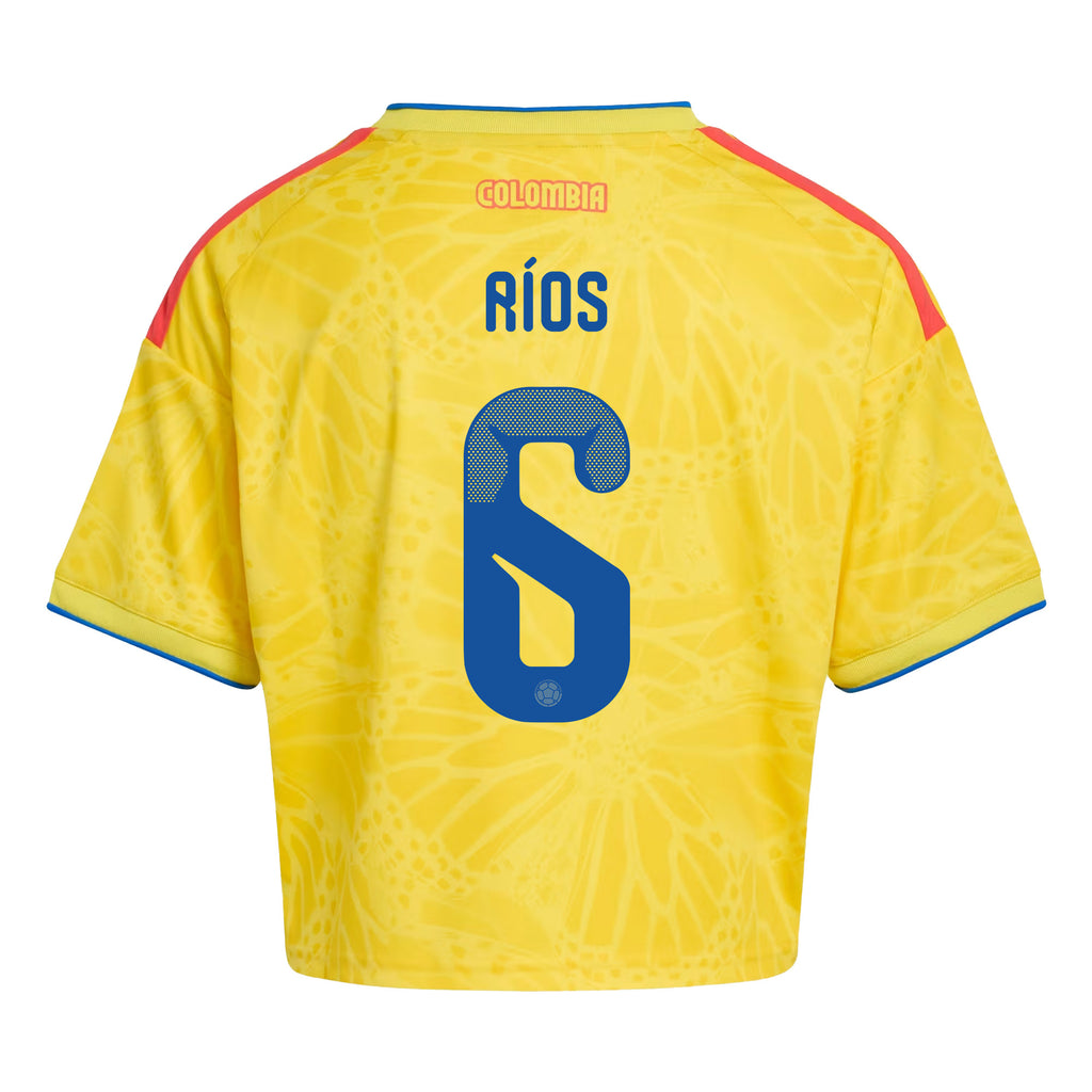 Richard Ríos 6 Colombia 2026 Home Women's Cropped Jersey - Yellow