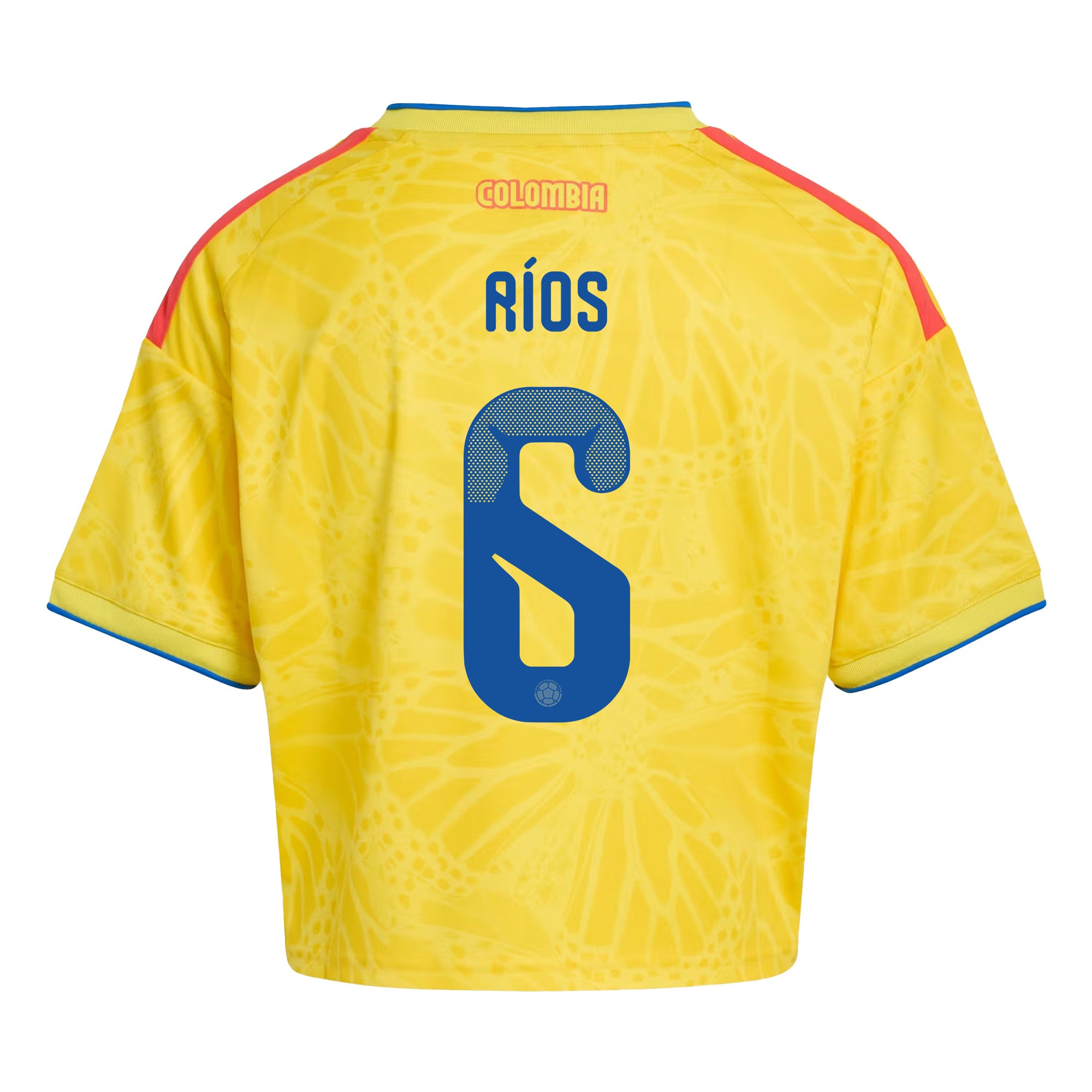 Richard Ríos 6 Colombia 2026 Home Women's Cropped Jersey - Yellow