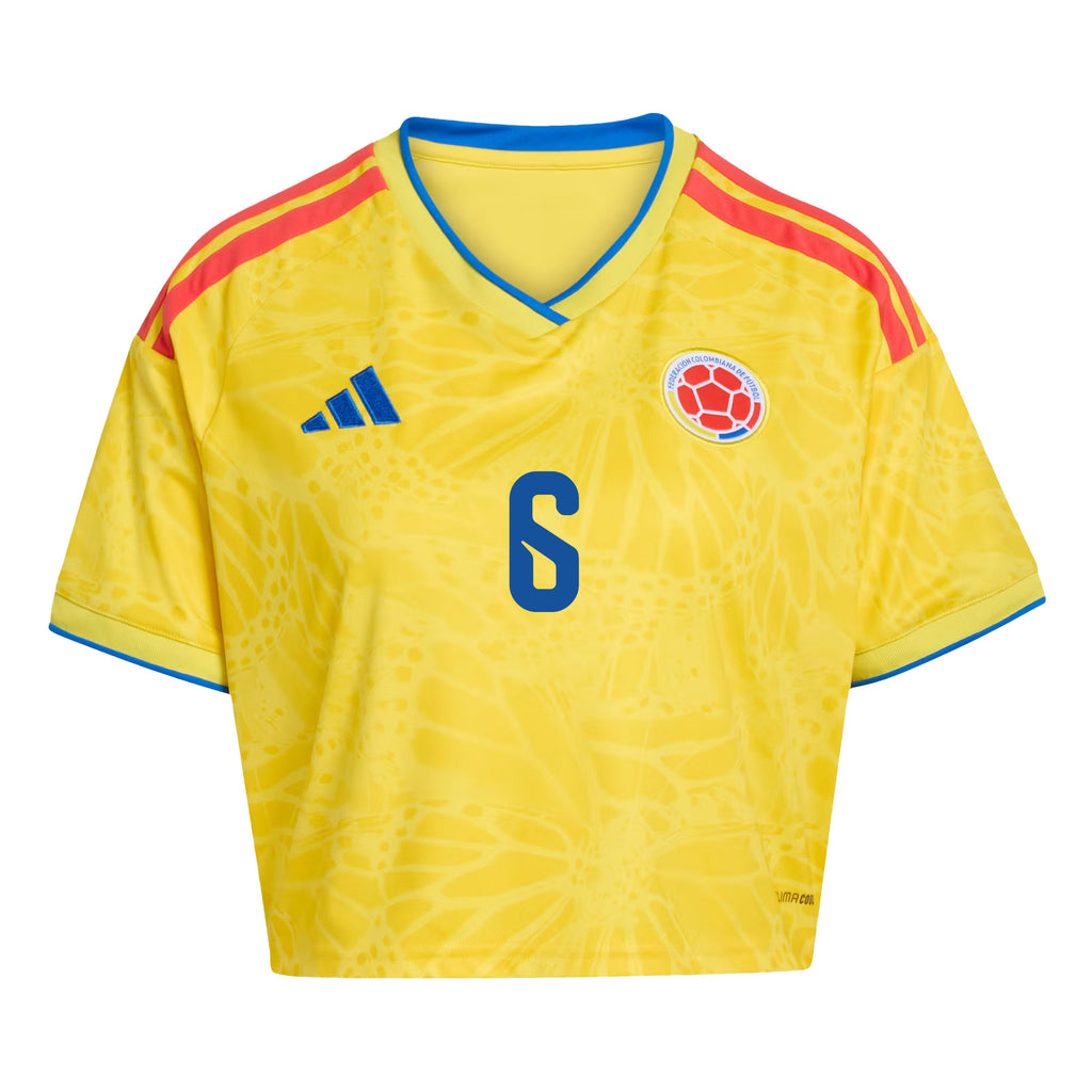 Richard Ríos 6 Colombia 2026 Home Women's Cropped Jersey - Yellow