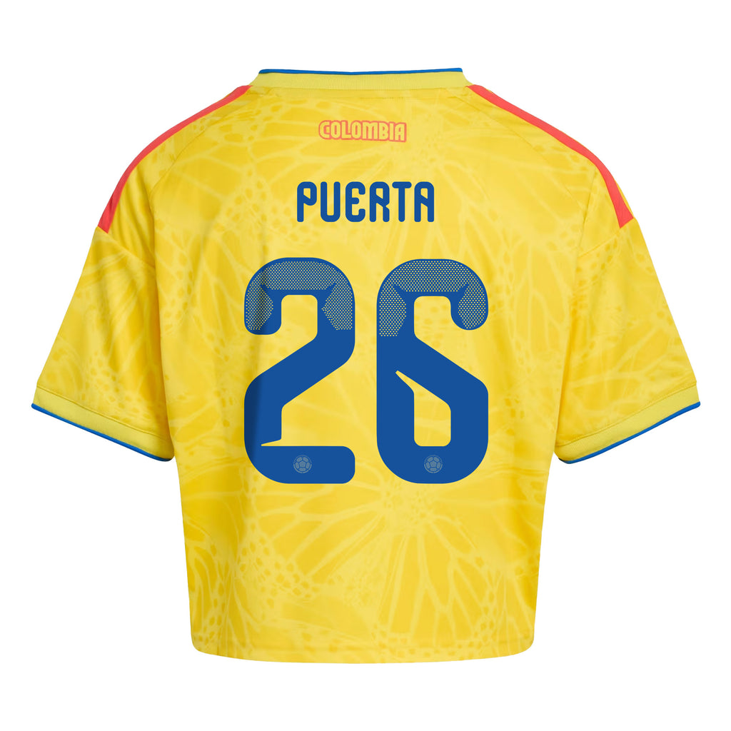 Gustavo Puerta 26 Colombia 2026 Home Women's Cropped Jersey - Yellow