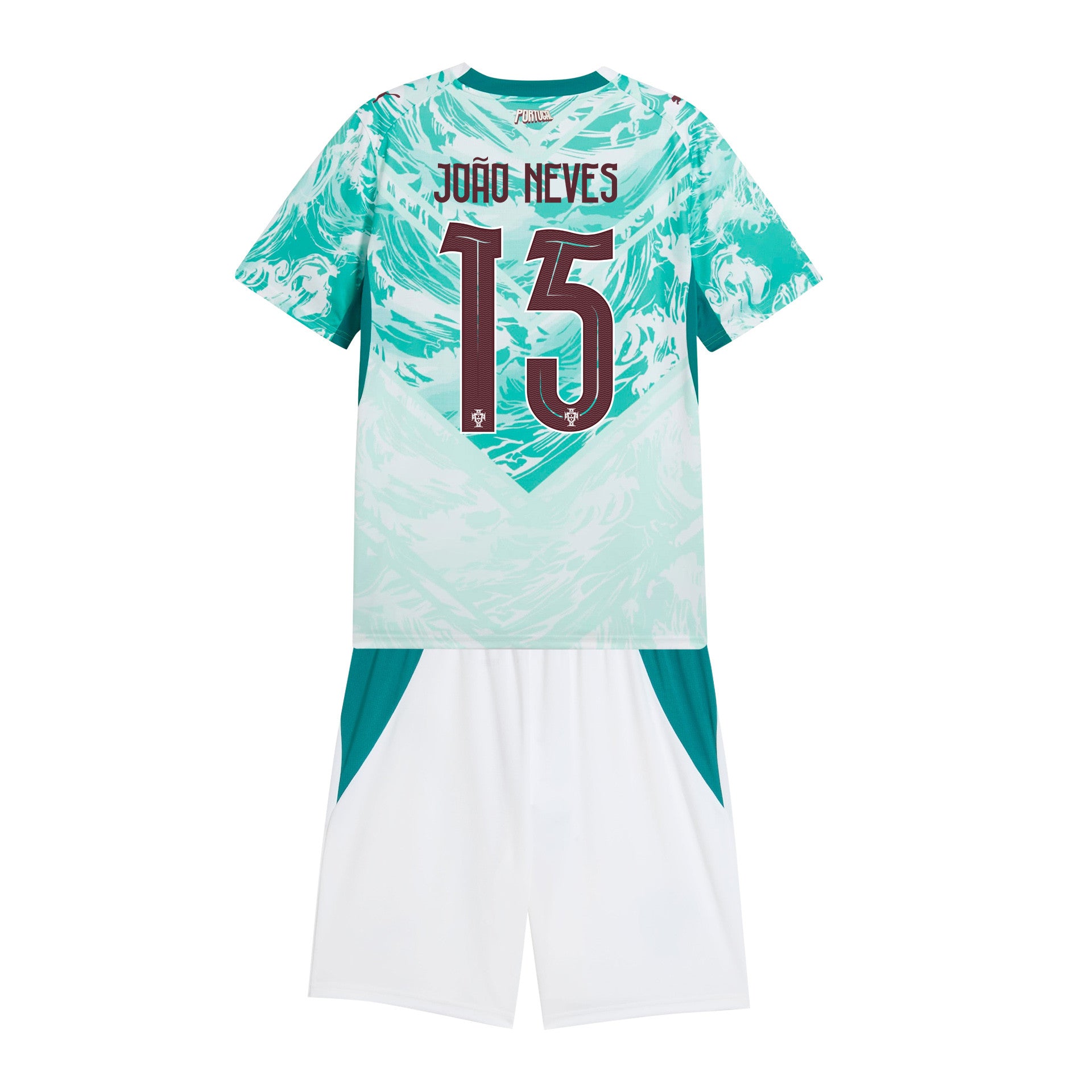 João Neves 15 Portugal 2026 Youth Away Jersey & Shorts Set - White