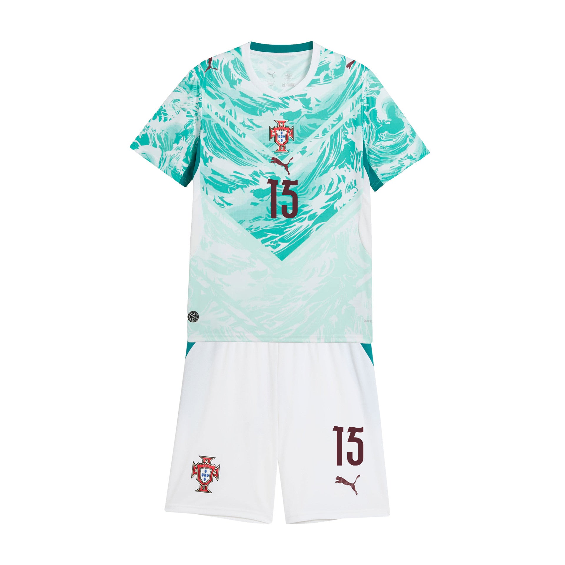 João Neves 15 Portugal 2026 Youth Away Jersey & Shorts Set - White