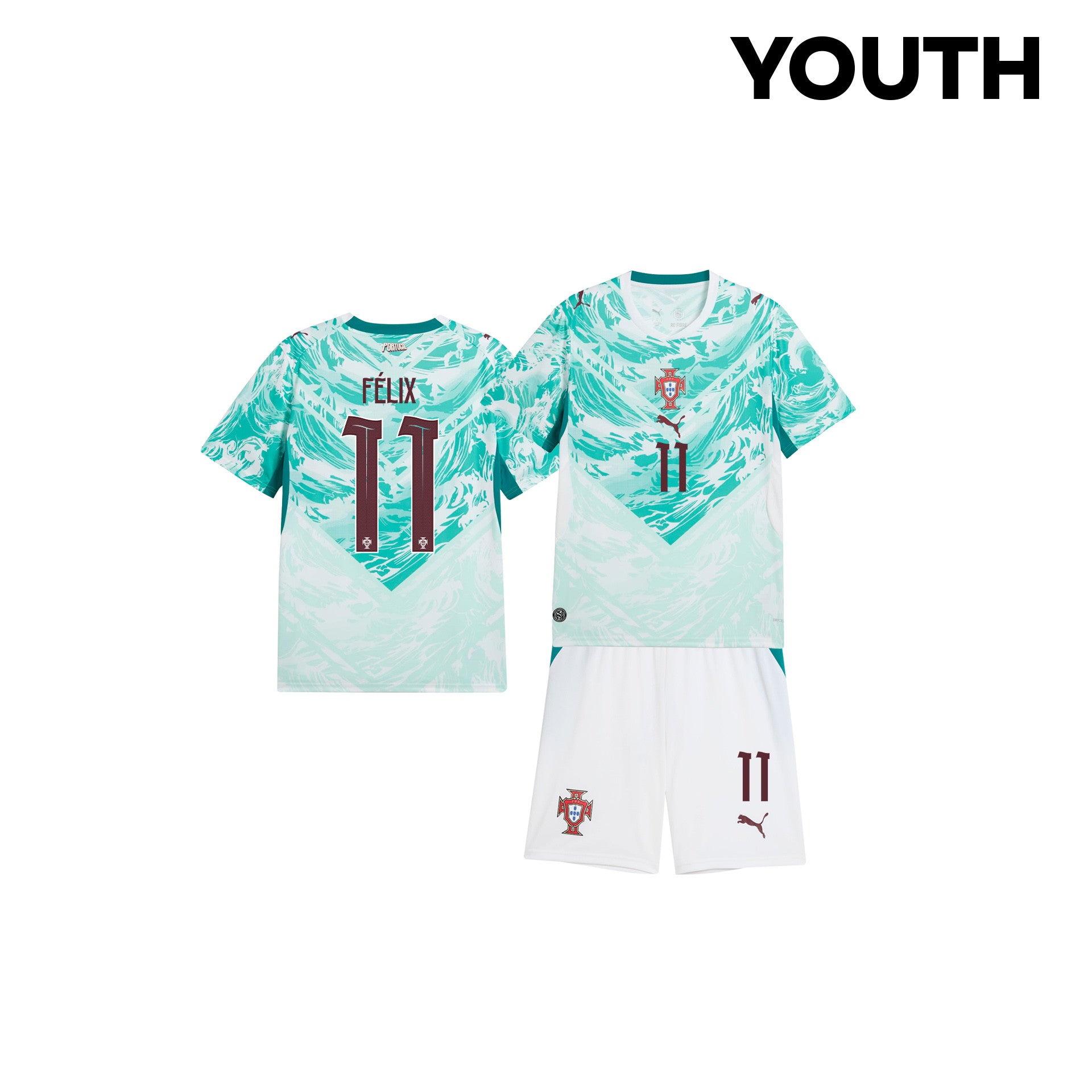 João Félix 11 Portugal 2026 Youth Away Jersey & Shorts Set - White