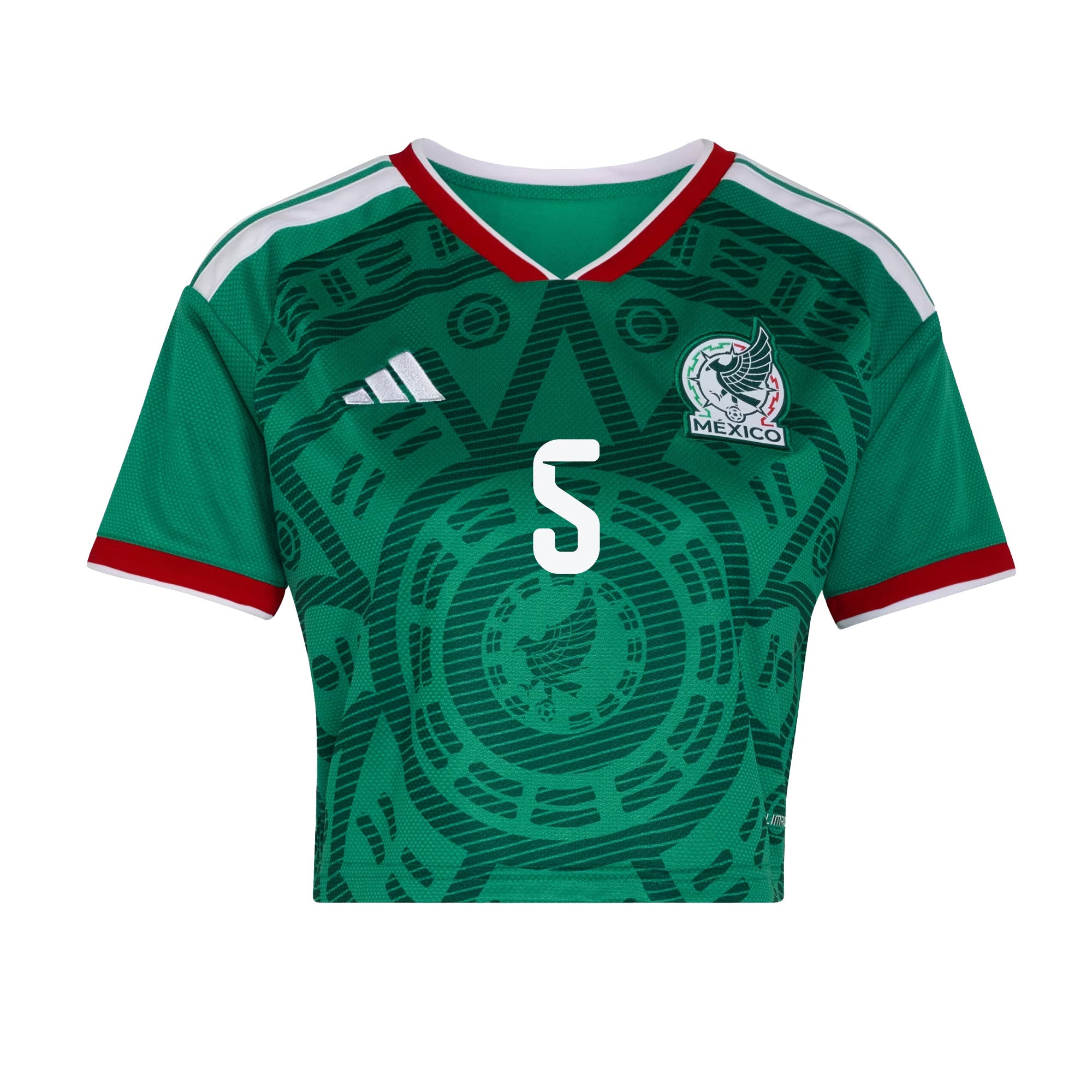 Johan Vásquez 5 Mexico 2026 Home Women's Cropped Jersey - Green