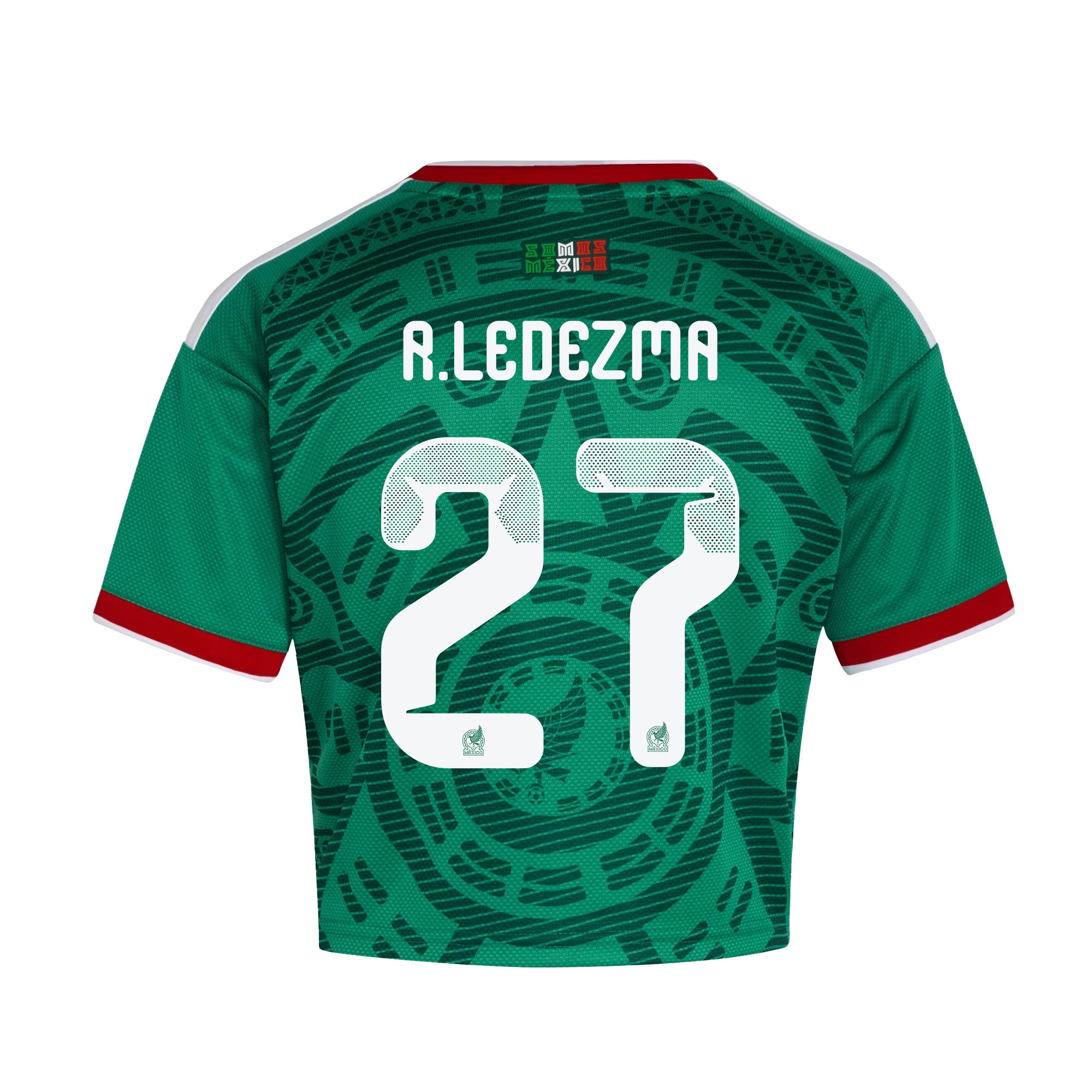 Richard Ledezma 27 Mexico 2026 Home Women's Cropped Jersey - Green