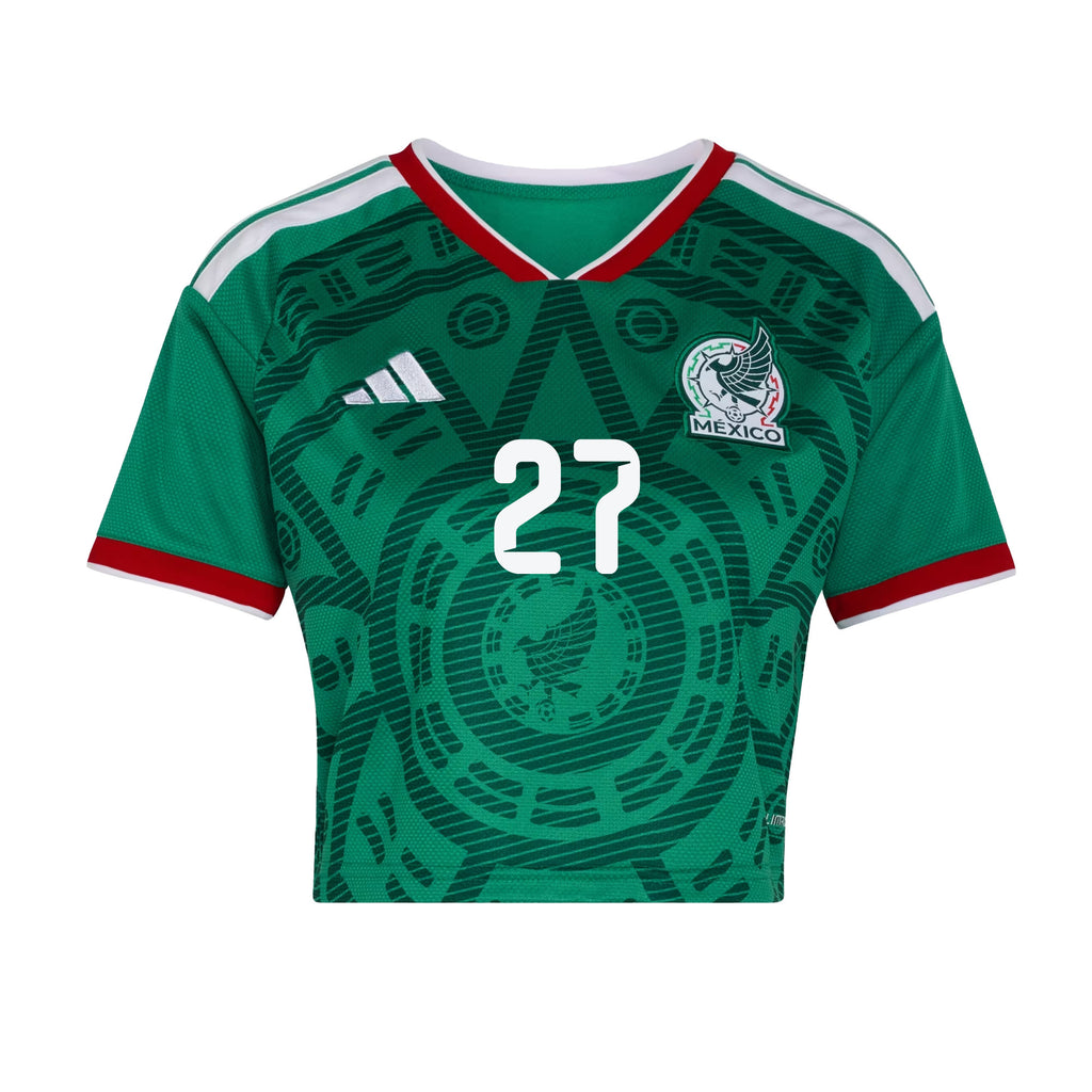 Richard Ledezma 27 Mexico 2026 Home Women's Cropped Jersey - Green