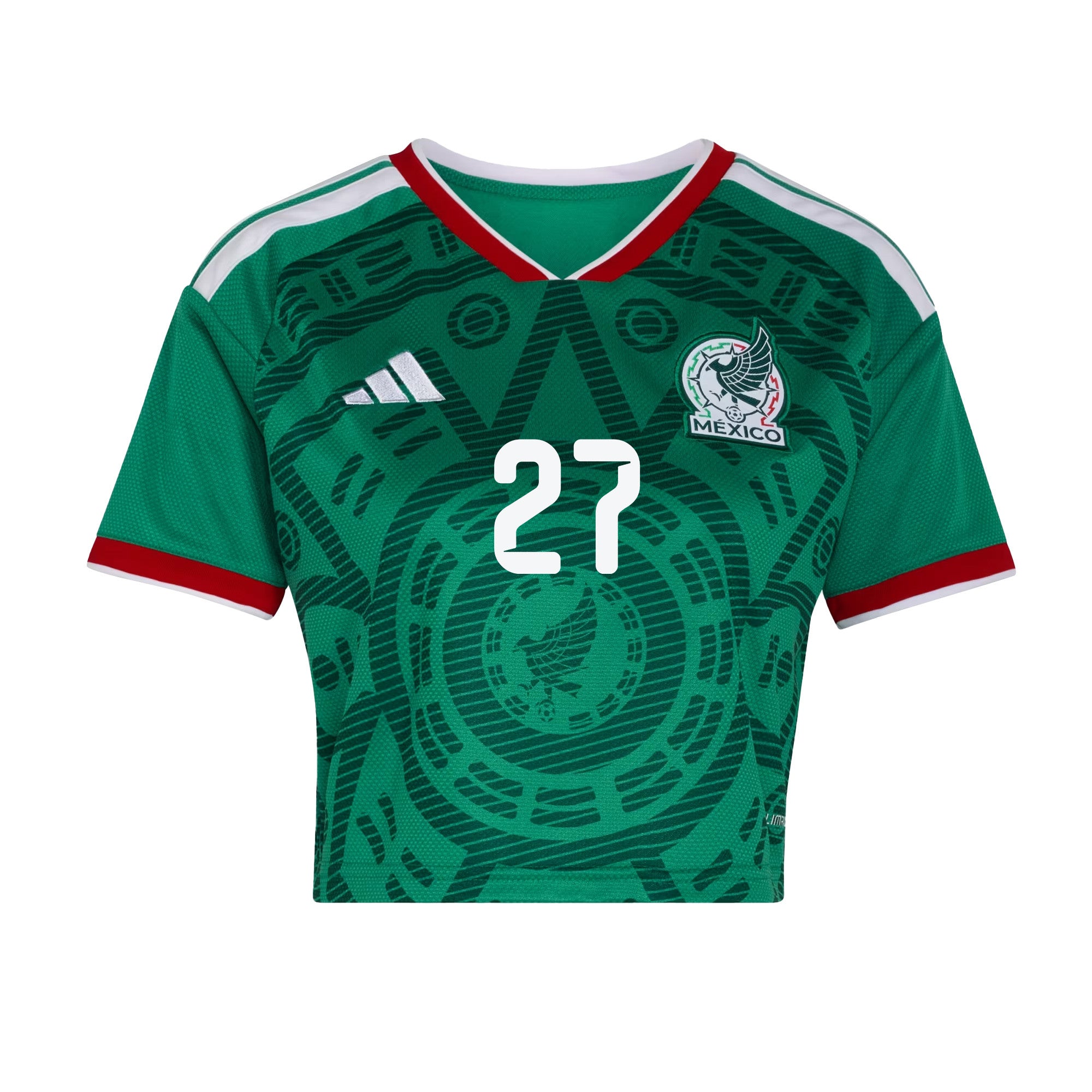 Richard Ledezma 27 Mexico 2026 Home Women's Cropped Jersey - Green