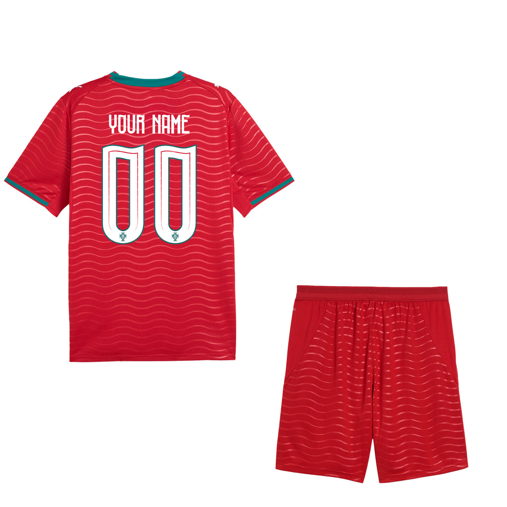 Portugal 2026 Youth Home Jersey & Shorts Set - Personalized - Red