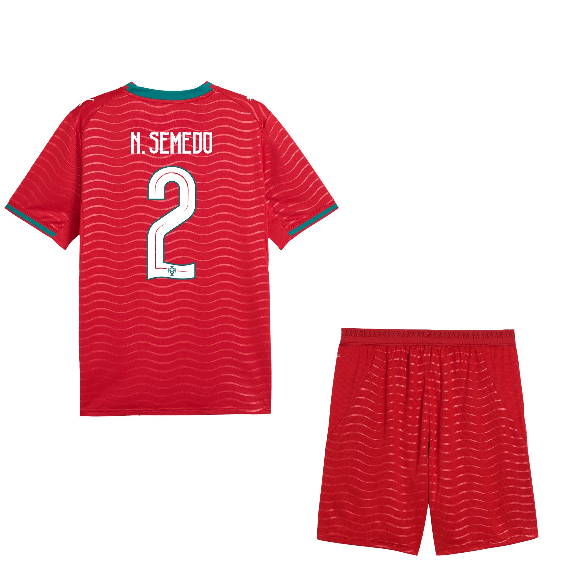 Nélson Semedo 2 Portugal 2026 Youth Home Jersey & Shorts Set - Red