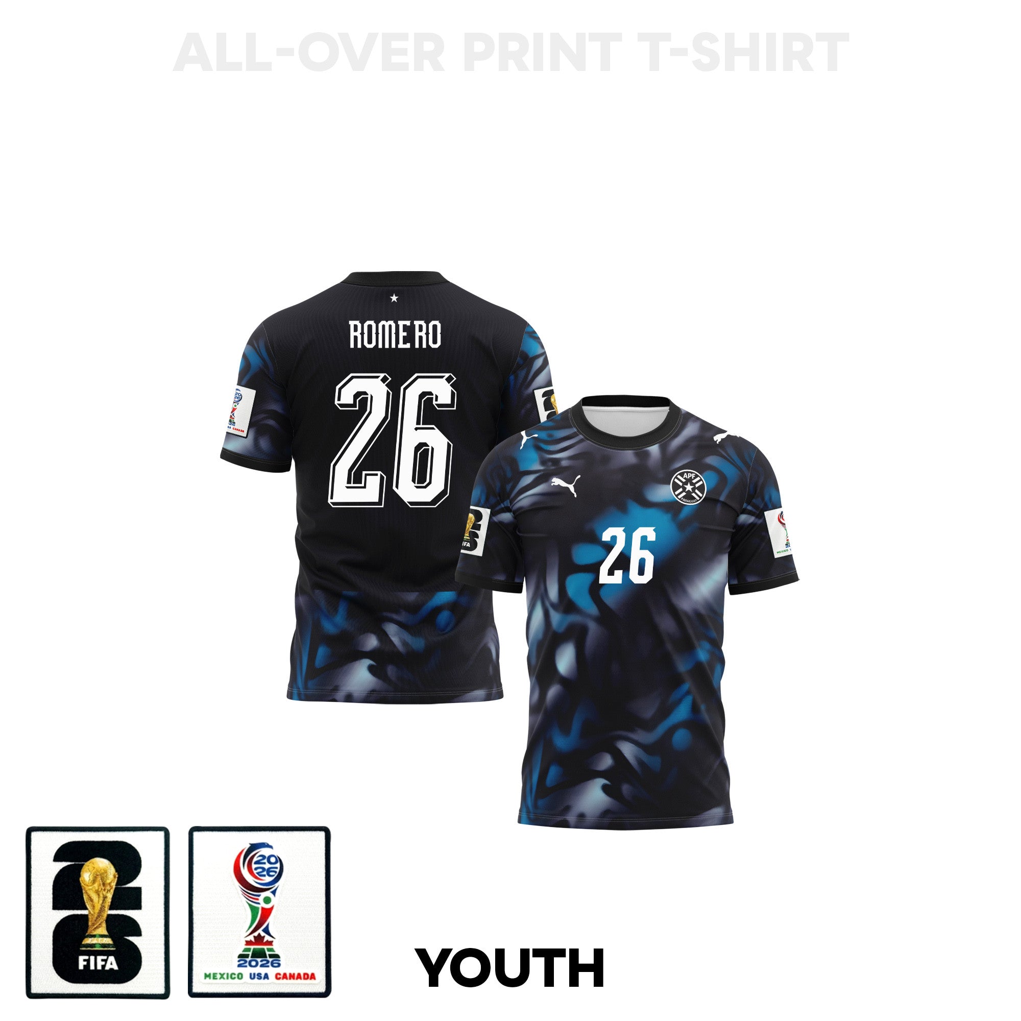 Lucas Romero 26 Youth Paraguay 2026 Away 3D T-shirt Fully Printed – Navy