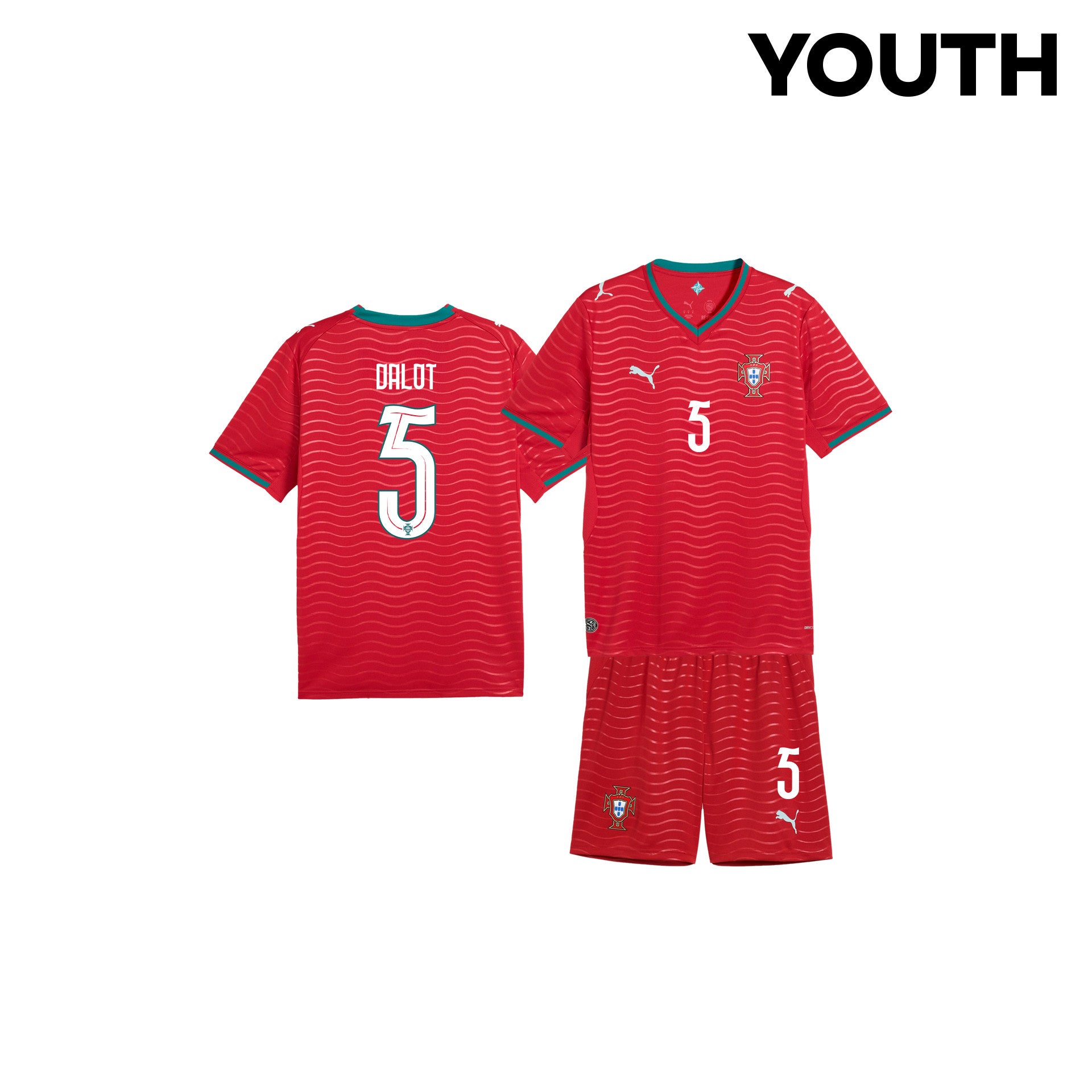 Diogo Dalot 5 Portugal 2026 Youth Home Jersey & Shorts Set - Red