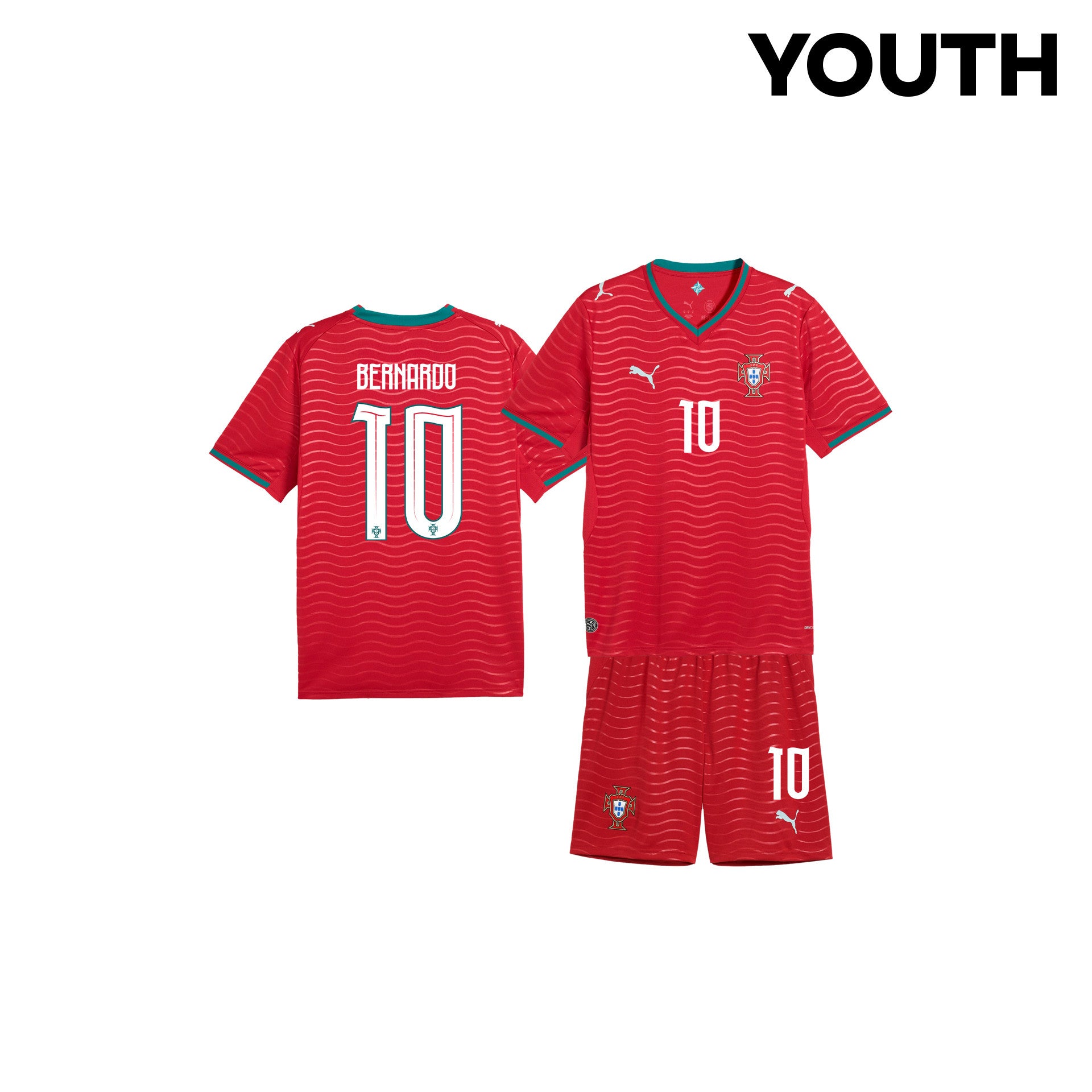 Bernardo Silva 10 Portugal 2026 Youth Home Jersey & Shorts Set - Red