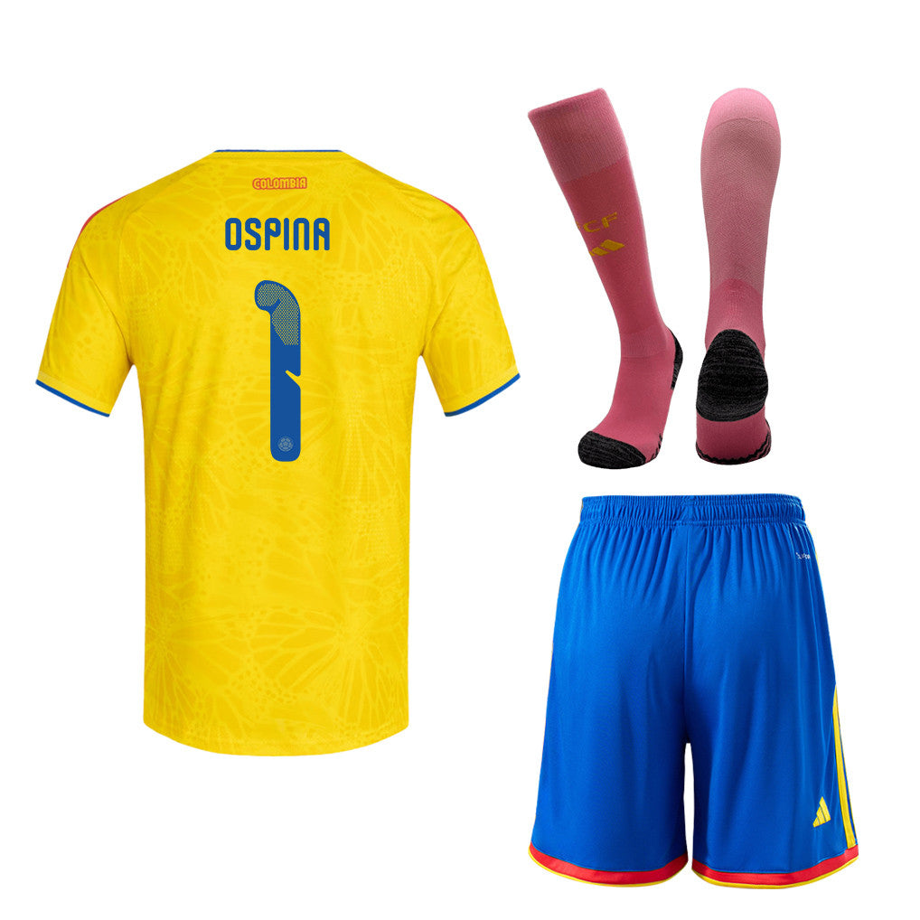 David Ospina 1 Colombia 2026 Home Men Kit Set – Yellow
