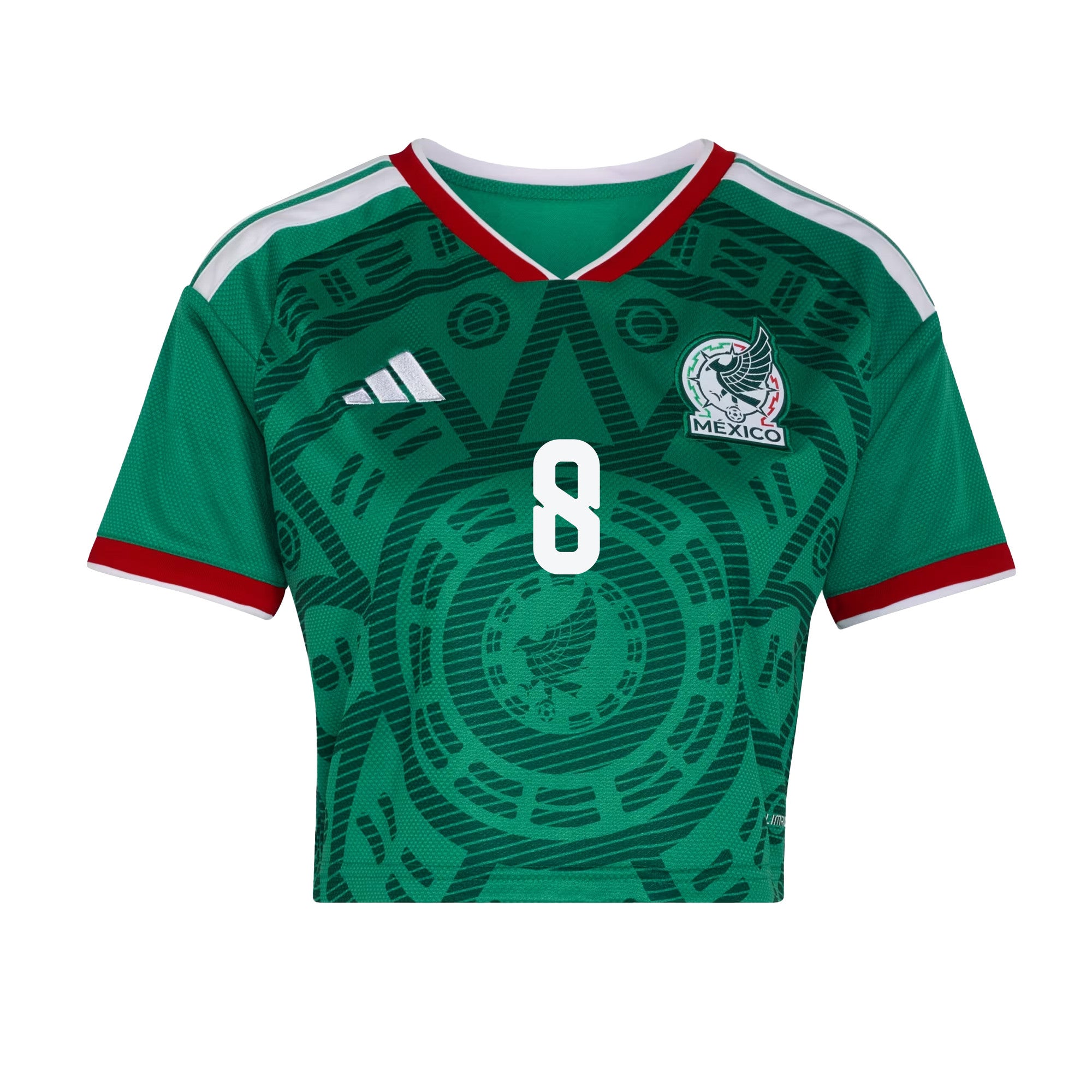 Carlos Rodríguez 8 Mexico 2026 Home Women's Cropped Jersey - Green