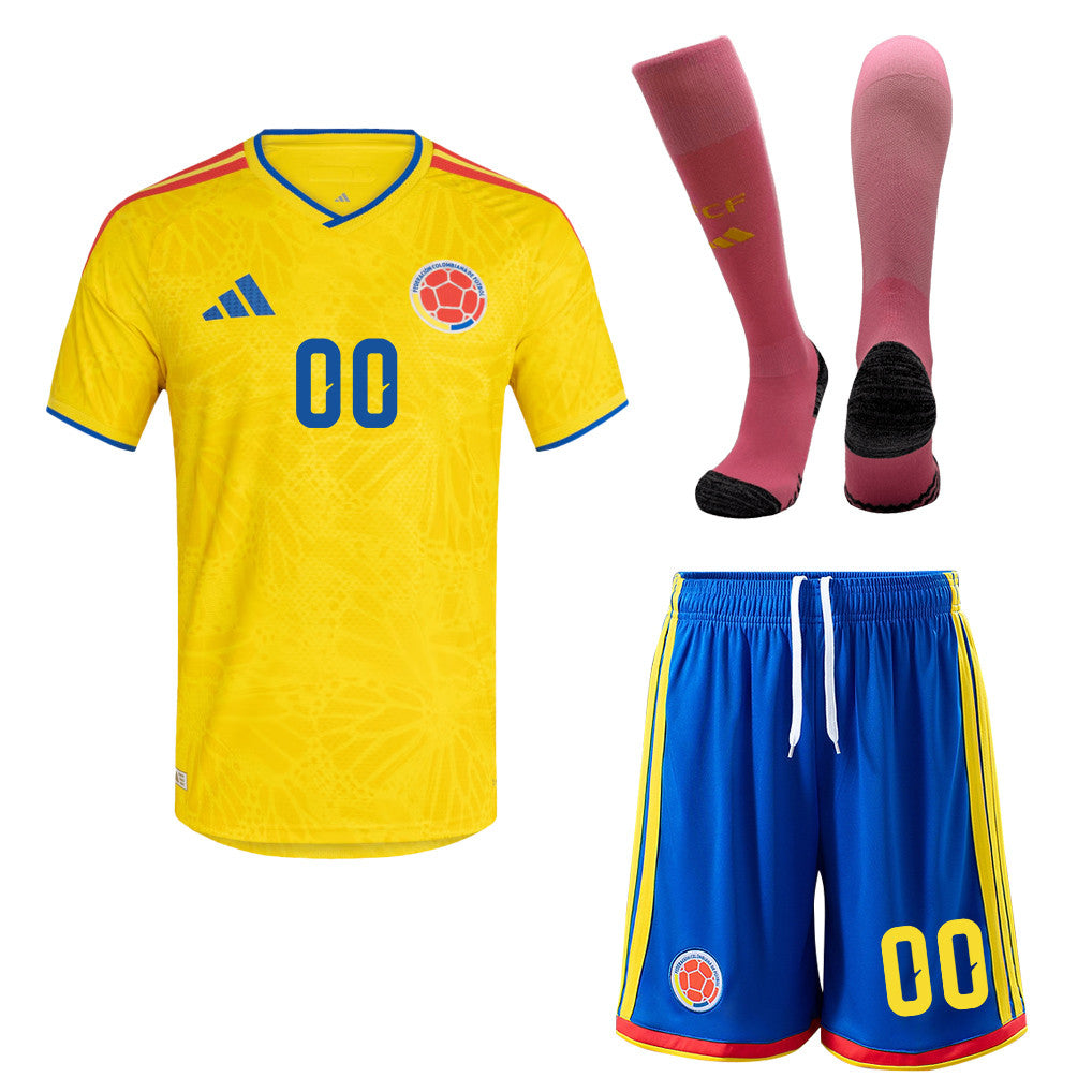 Colombia 2026 Home Men Kit Set – Personalized - Yellow