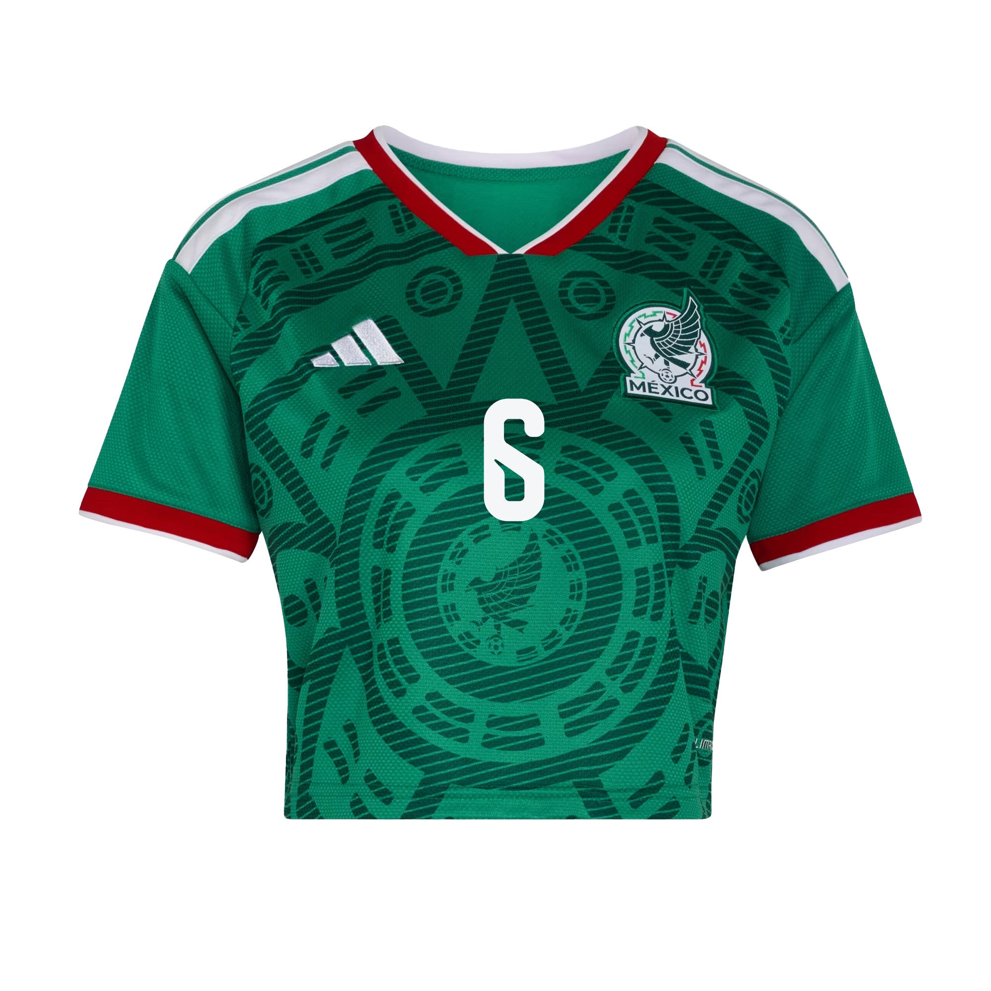 Erik Lira 6 Mexico 2026 Home Women's Cropped Jersey - Green