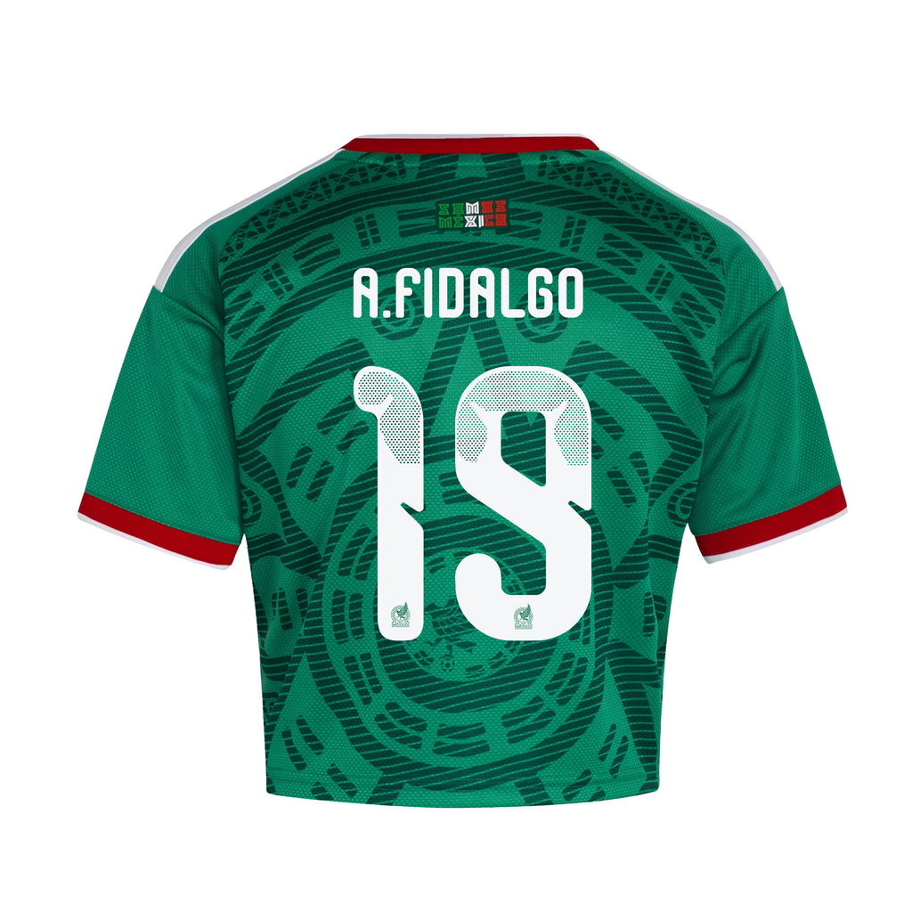 Álvaro Fidalgo 19 Mexico 2026 Home Women's Cropped Jersey - Green