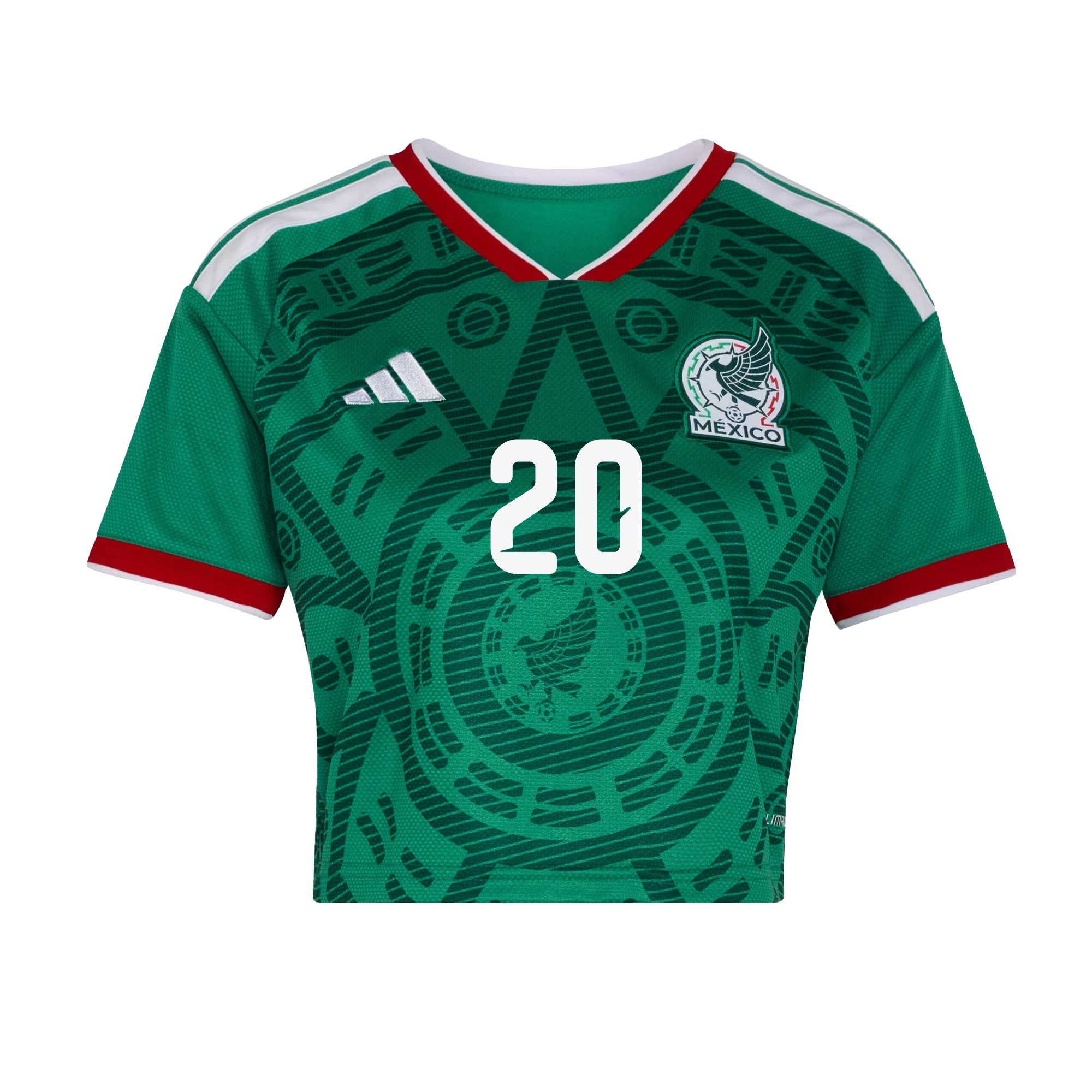 Henry Martín 20 Mexico 2026 Home Women's Cropped Jersey - Green
