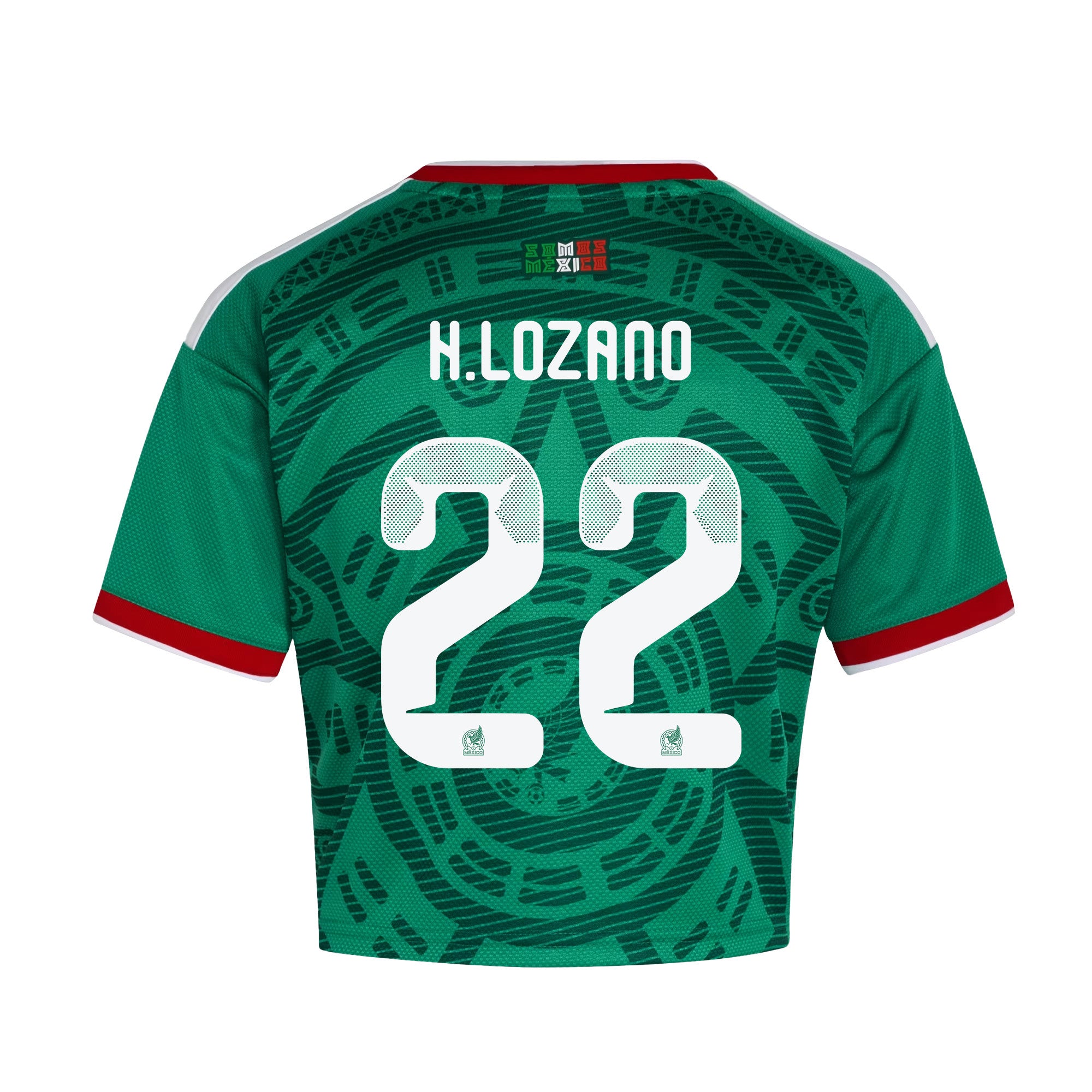 Hirving Lozano 22 Mexico 2026 Home Women's Cropped Jersey - Green