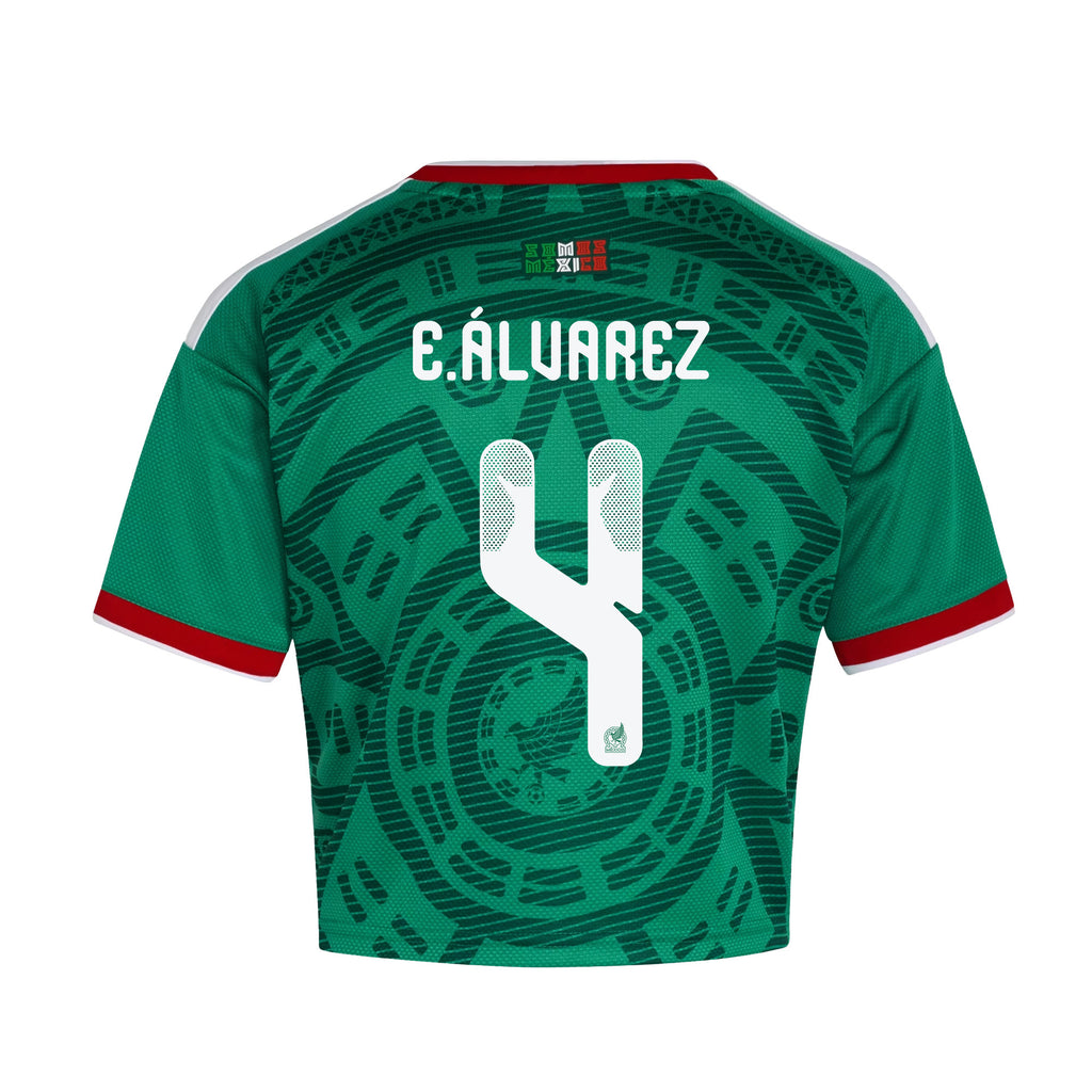 Edson Álvarez 4 Mexico 2026 Home Women's Cropped Jersey - Green