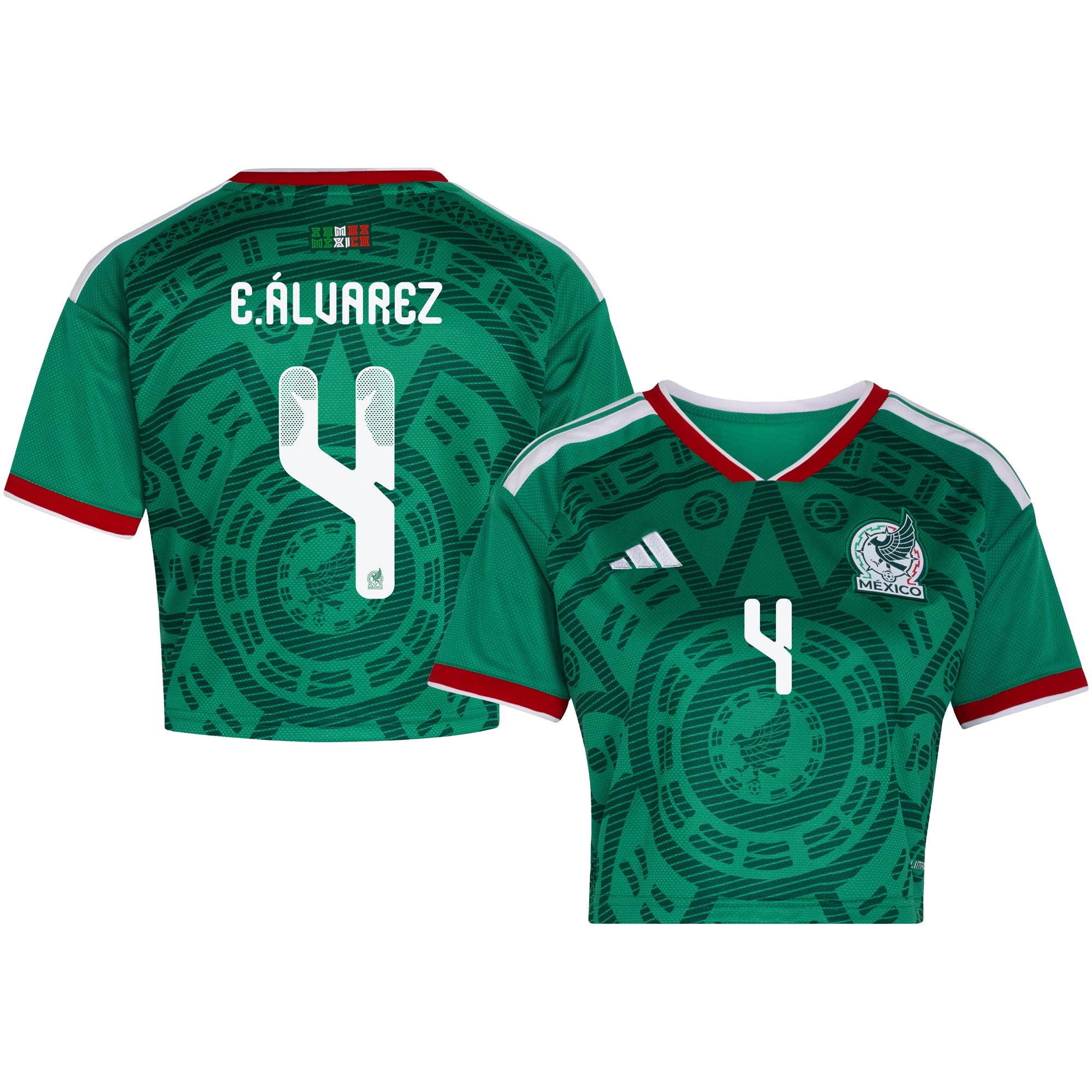 Edson Álvarez 4 Mexico 2026 Home Women's Cropped Jersey - Green
