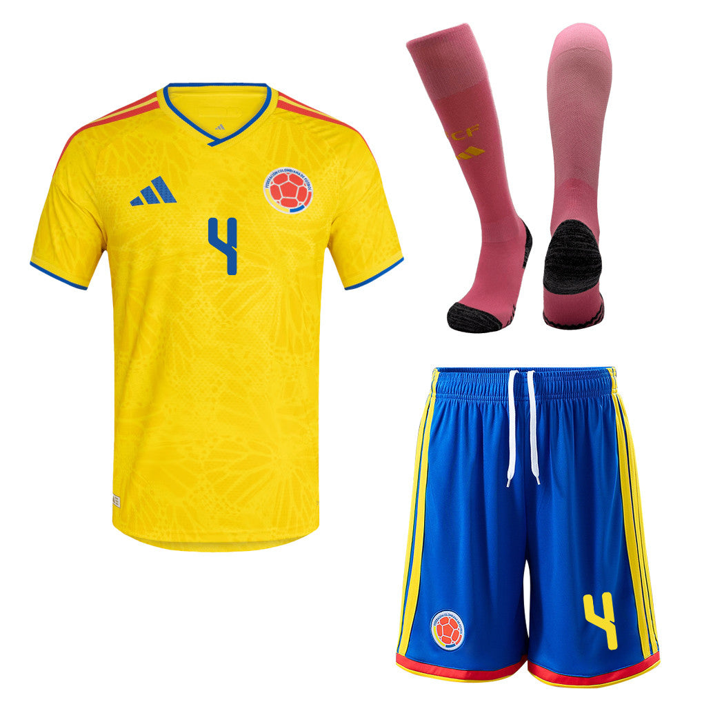 Davinson Sánchez 4 Colombia 2026 Home Men Kit Set – Yellow