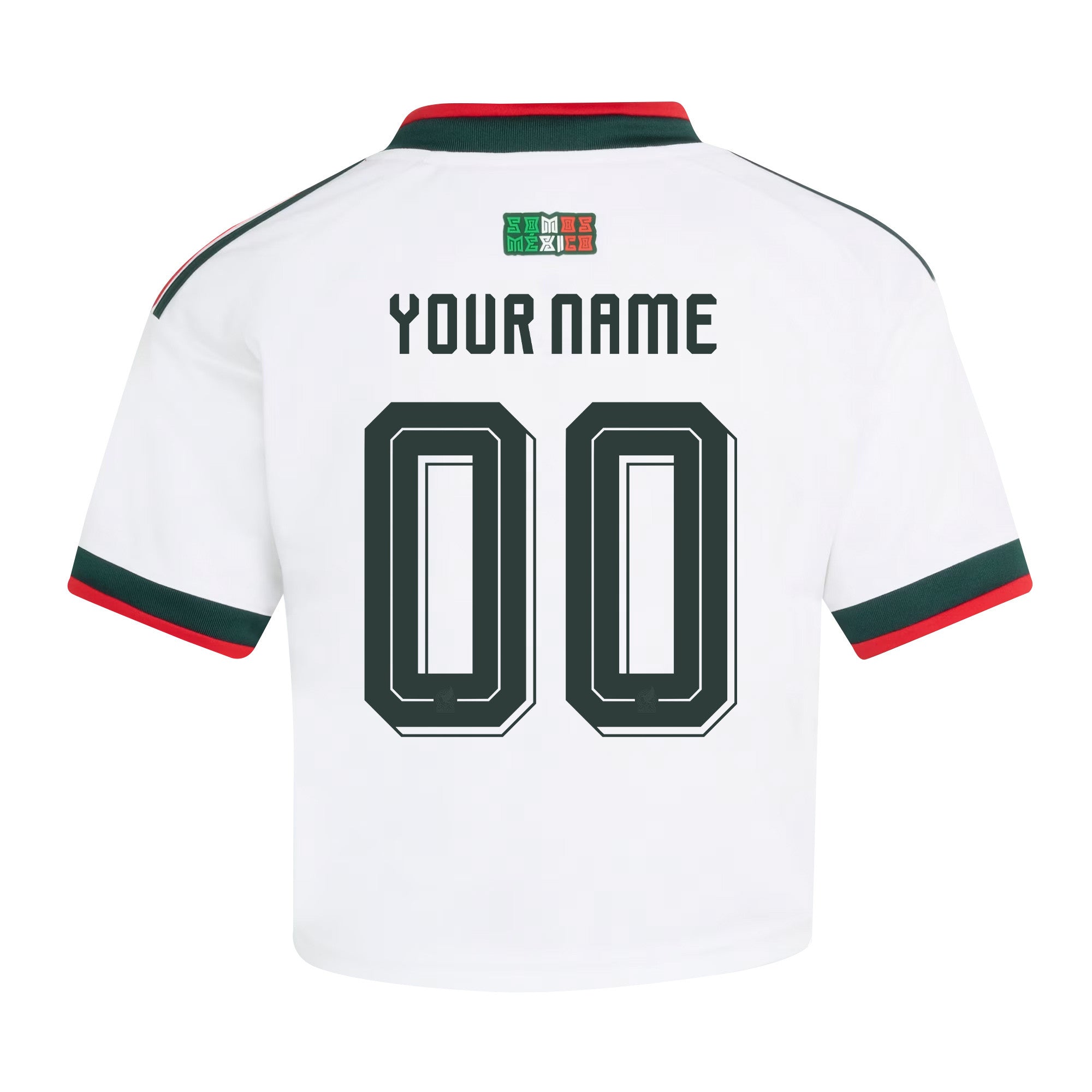 Mexico 2026 Away Personalized Women's Cropped Jersey - White
