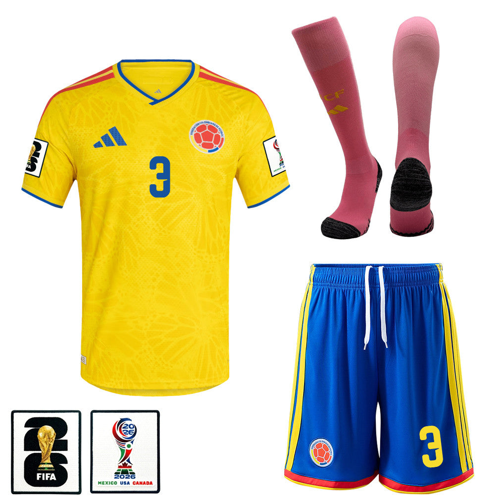 Jhon Lucumí 3 Colombia 2026 Home Men Kit Set – Yellow