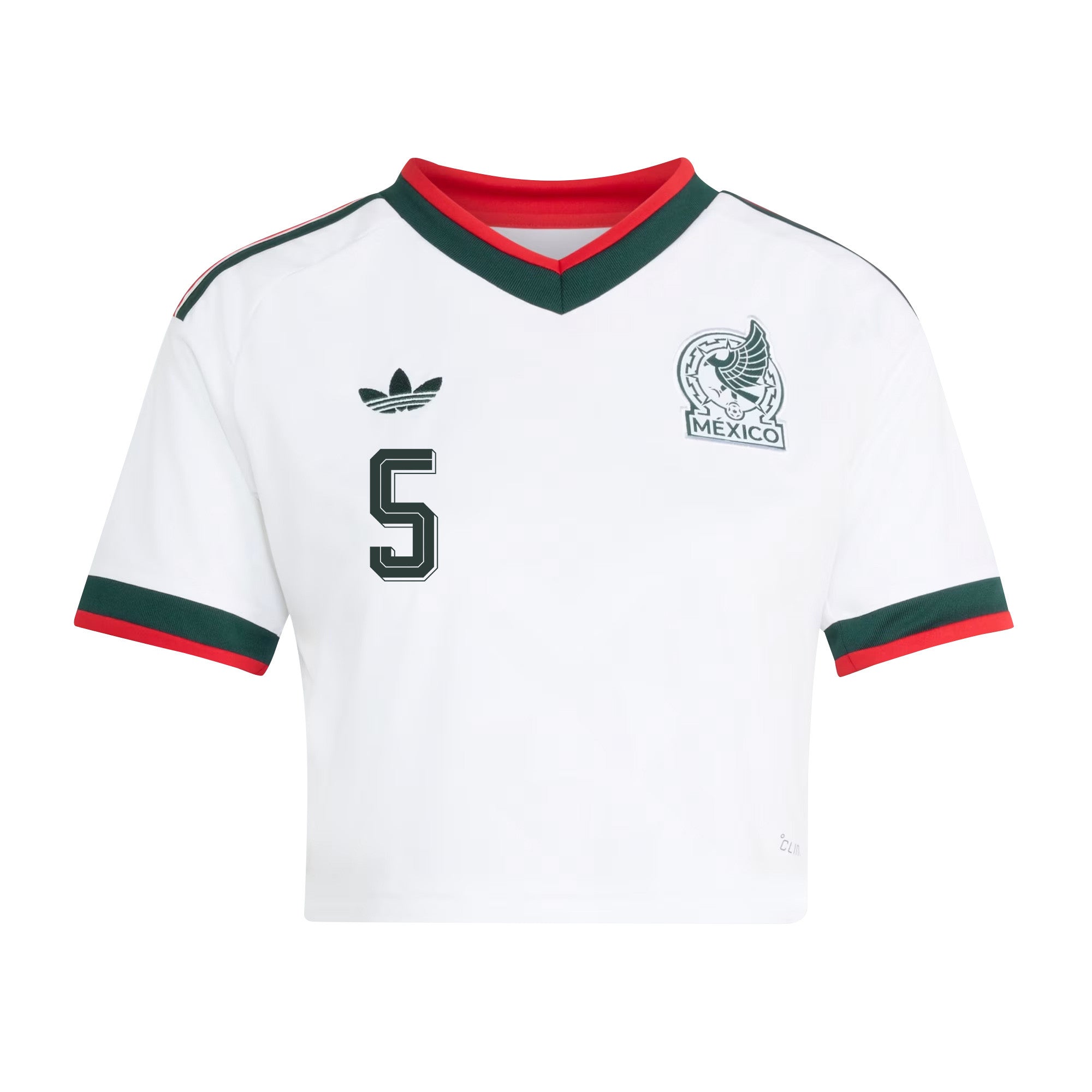 Johan Vásquez 5 Mexico 2026 Away Women's Cropped Jersey - White