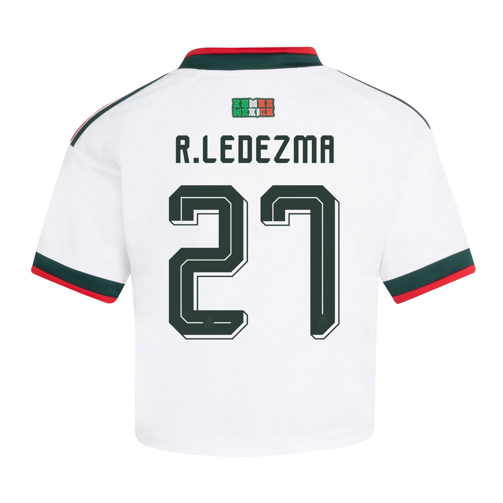 Richard Ledezma 27 Mexico 2026 Away Women's Cropped Jersey - White