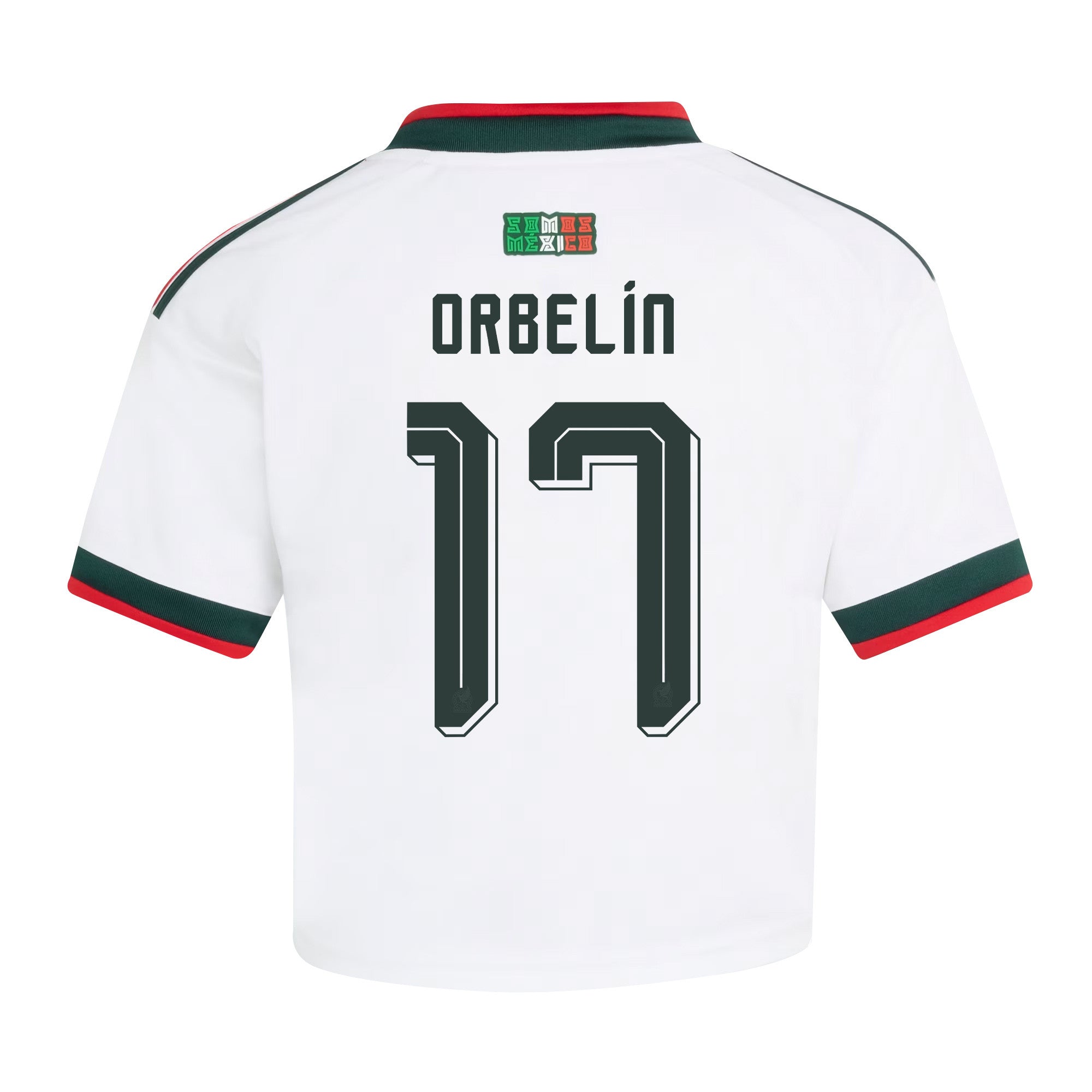 Orbelín Pineda 17 Mexico 2026 Away Women's Cropped Jersey - White