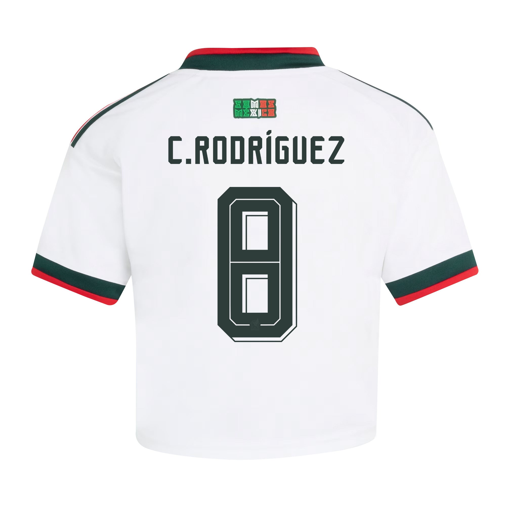 Carlos Rodríguez 8 Mexico 2026 Away Women's Cropped Jersey - White