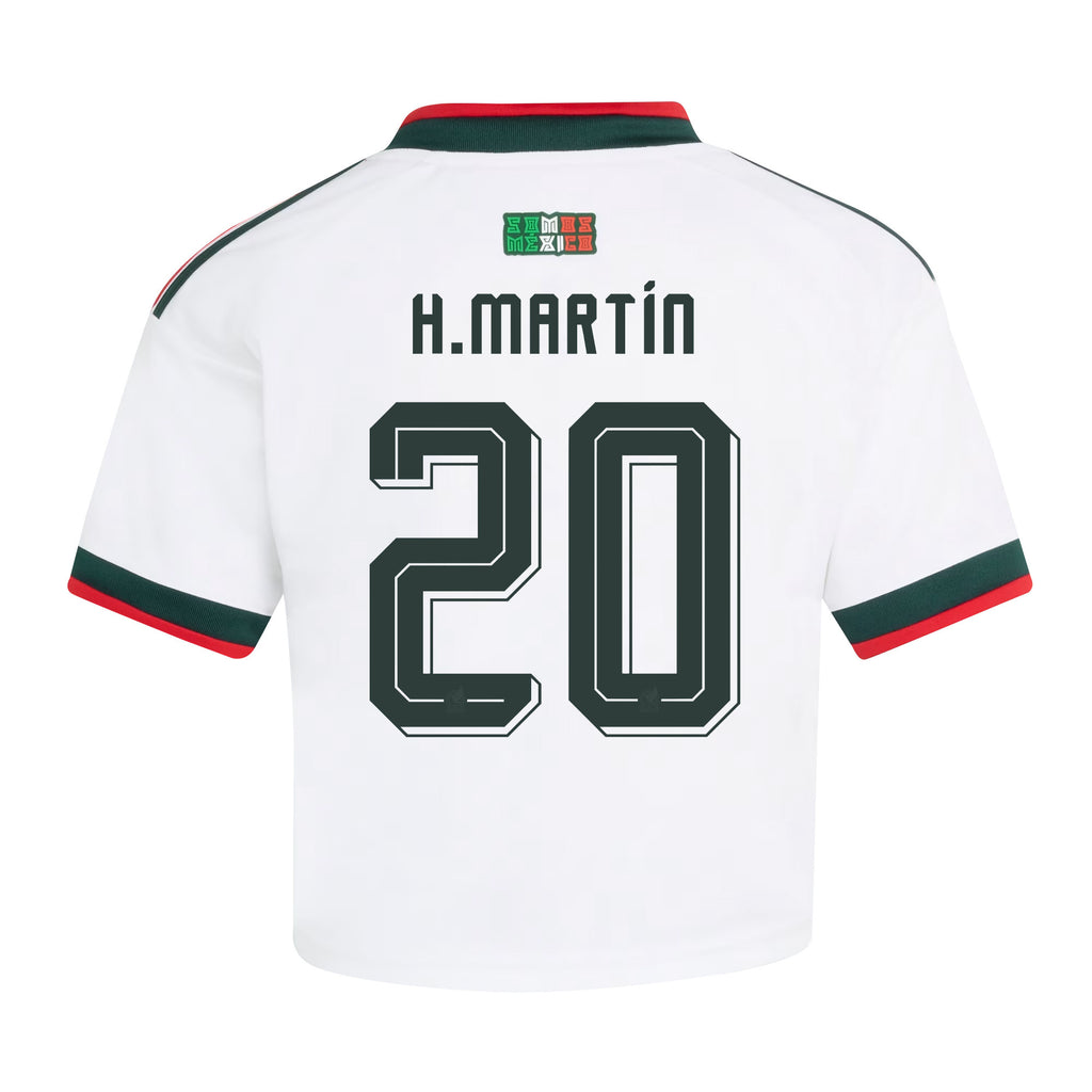 Henry Martín 20 Mexico 2026 Away Women's Cropped Jersey - White