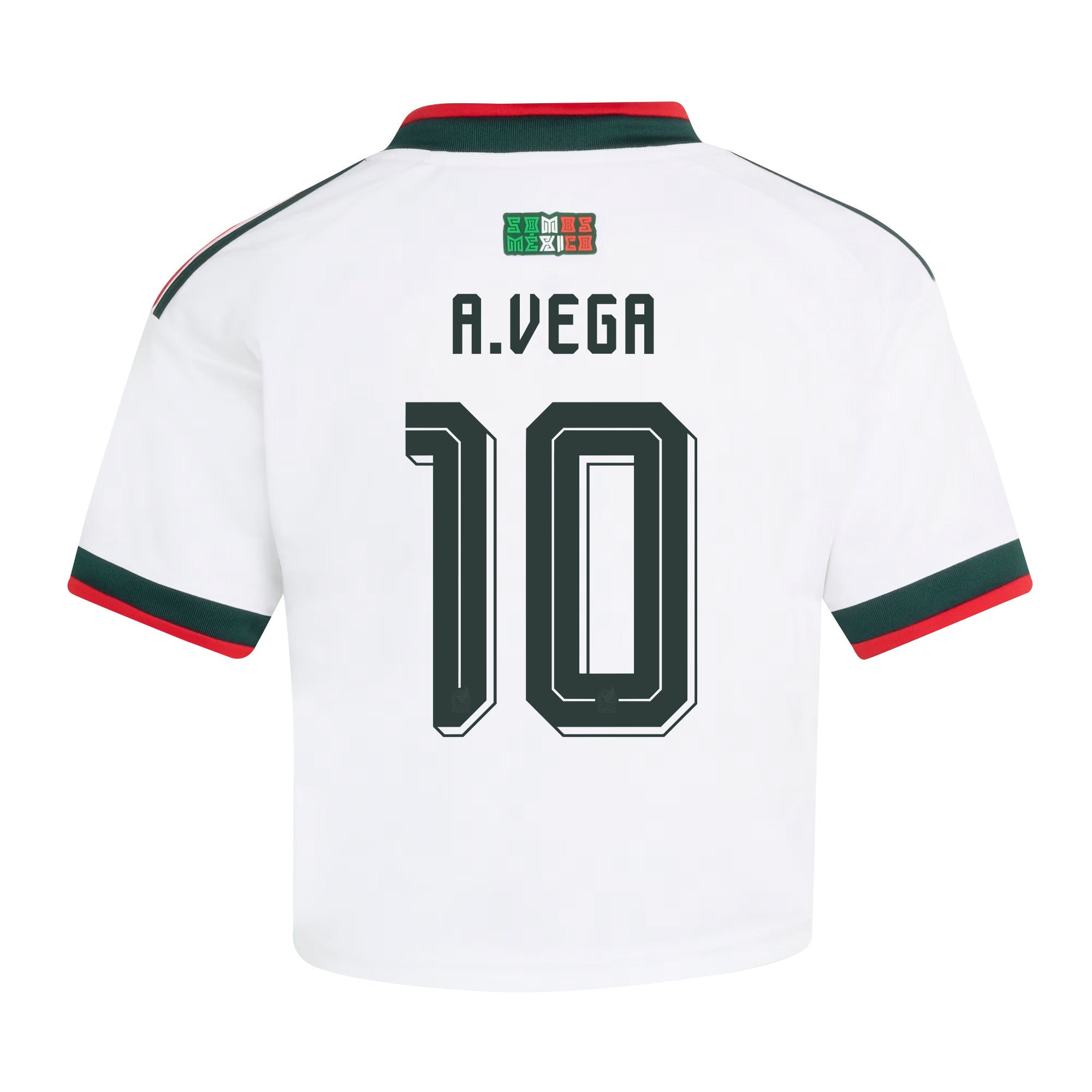 Alexis Vega 10 Mexico 2026 Away Women's Cropped Jersey - White