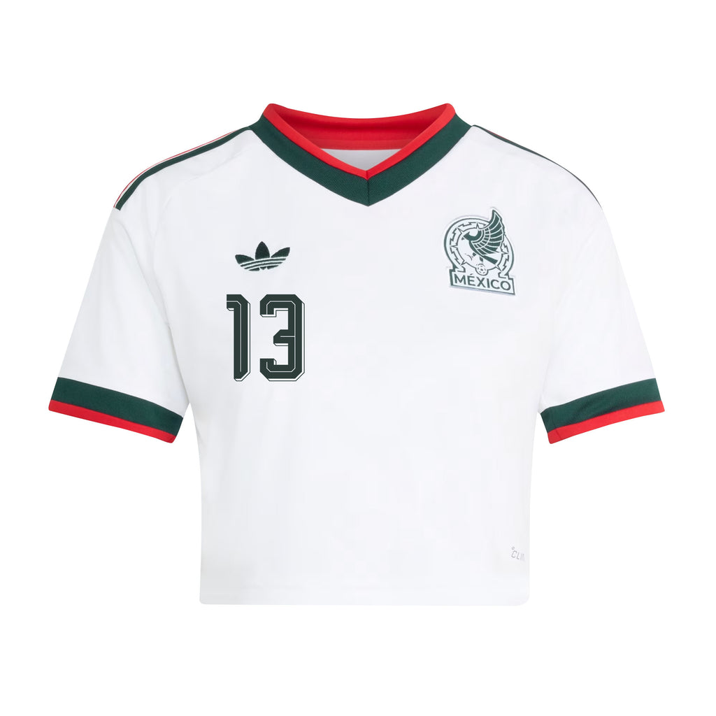 Armando González 13 Mexico 2026 Away Women's Cropped Jersey - White