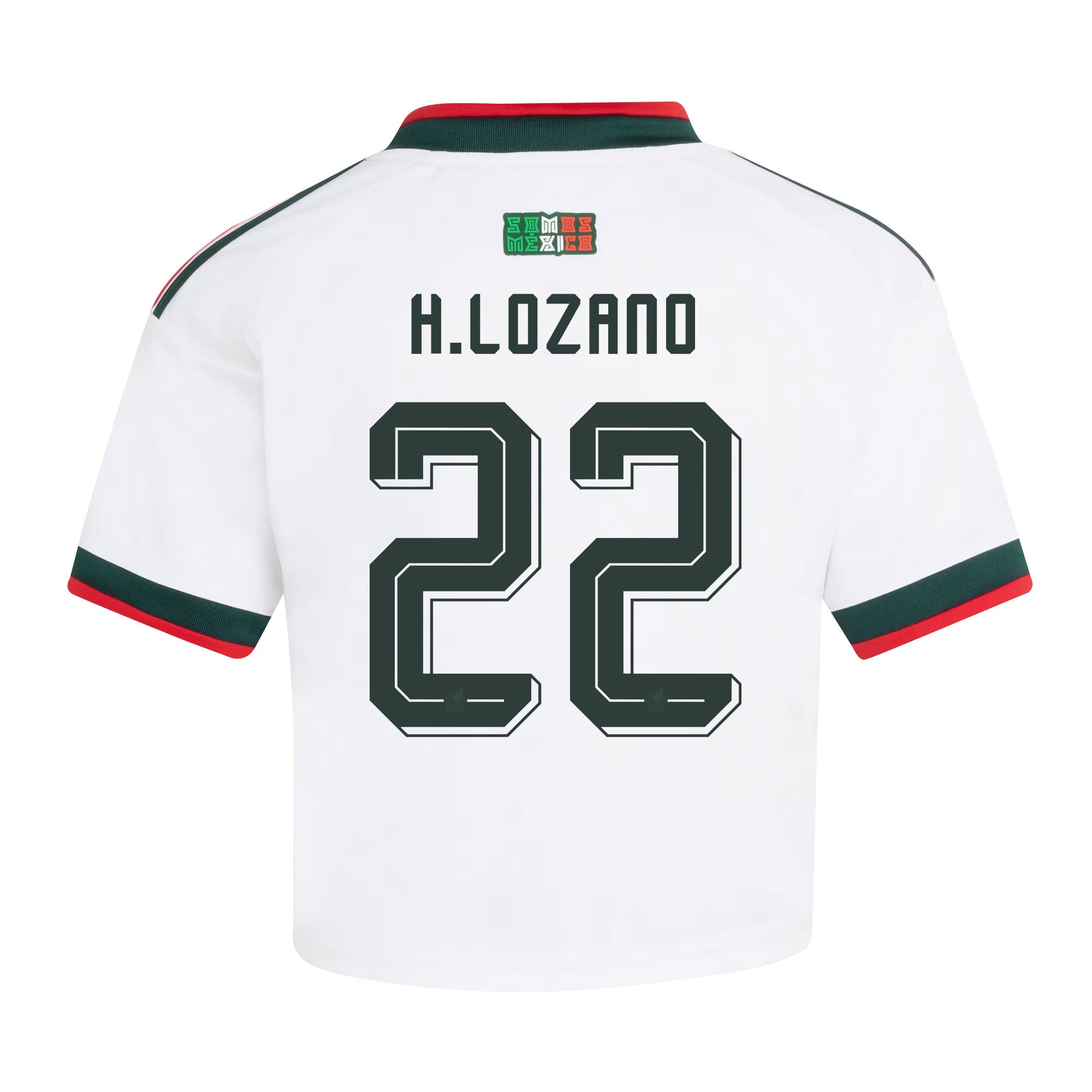 Hirving Lozano 22 Mexico 2026 Away Women's Cropped Jersey - White