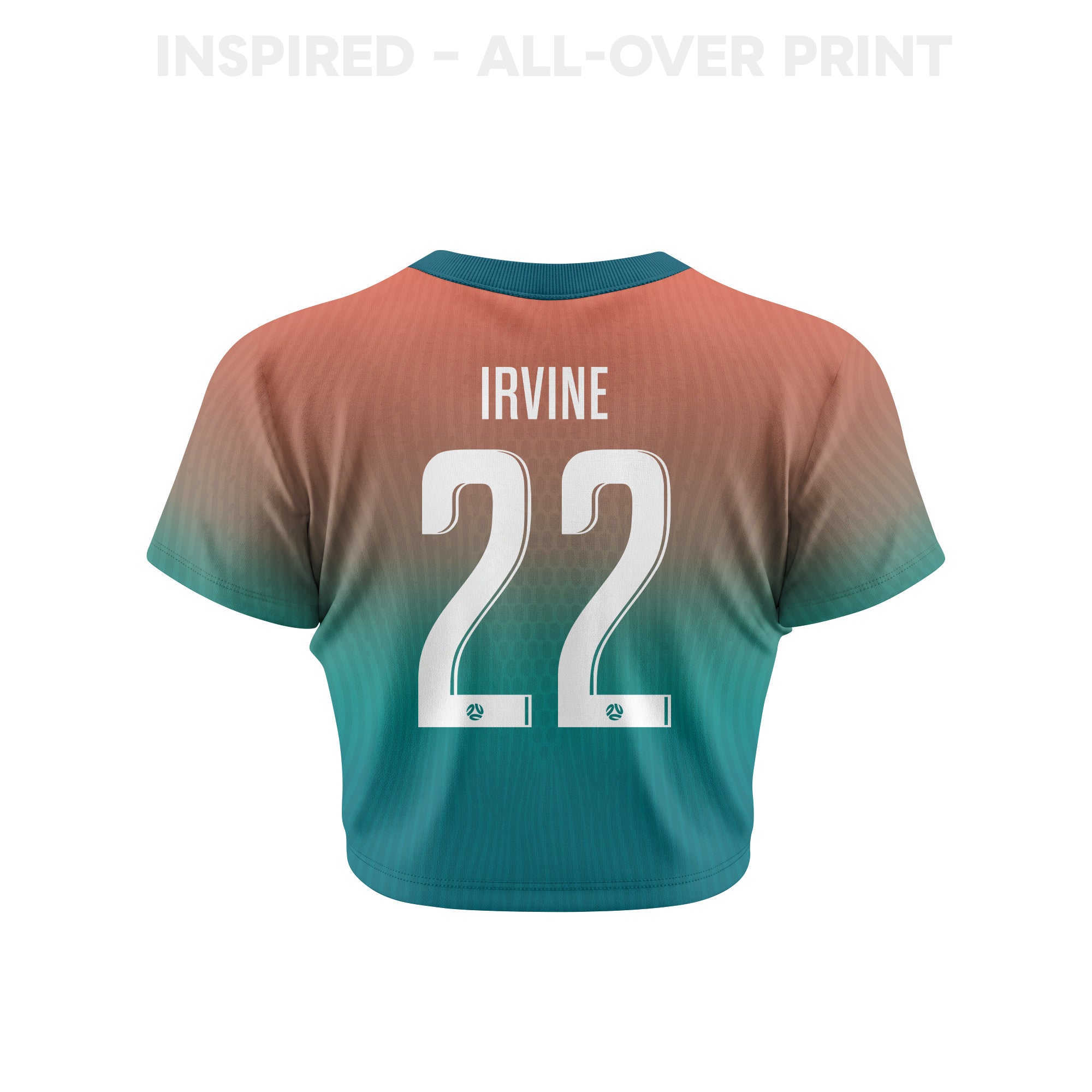 Jackson Irvine 22 Australia 2026 Women's Away All-Over Print Cropped Jersey - Green