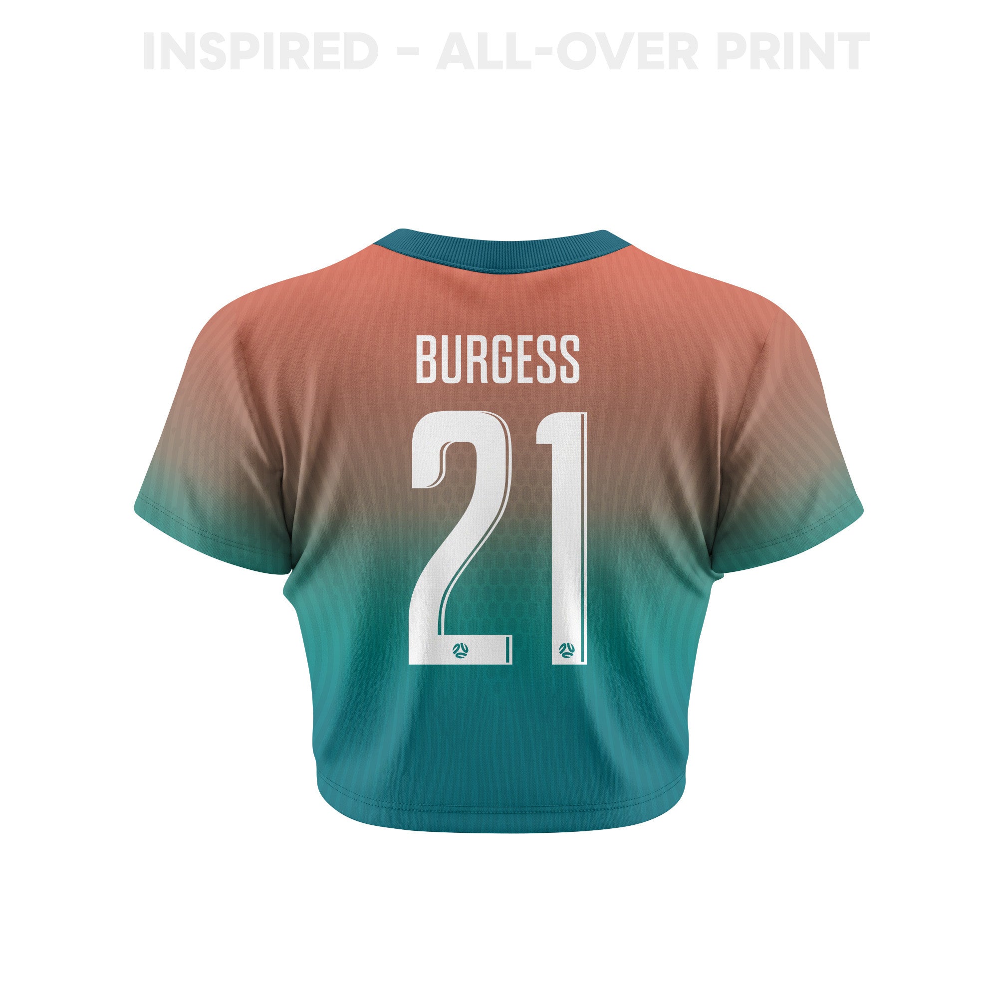 Cameron Burgess 21 Australia 2026 Women's Away All-Over Print Cropped Jersey - Green