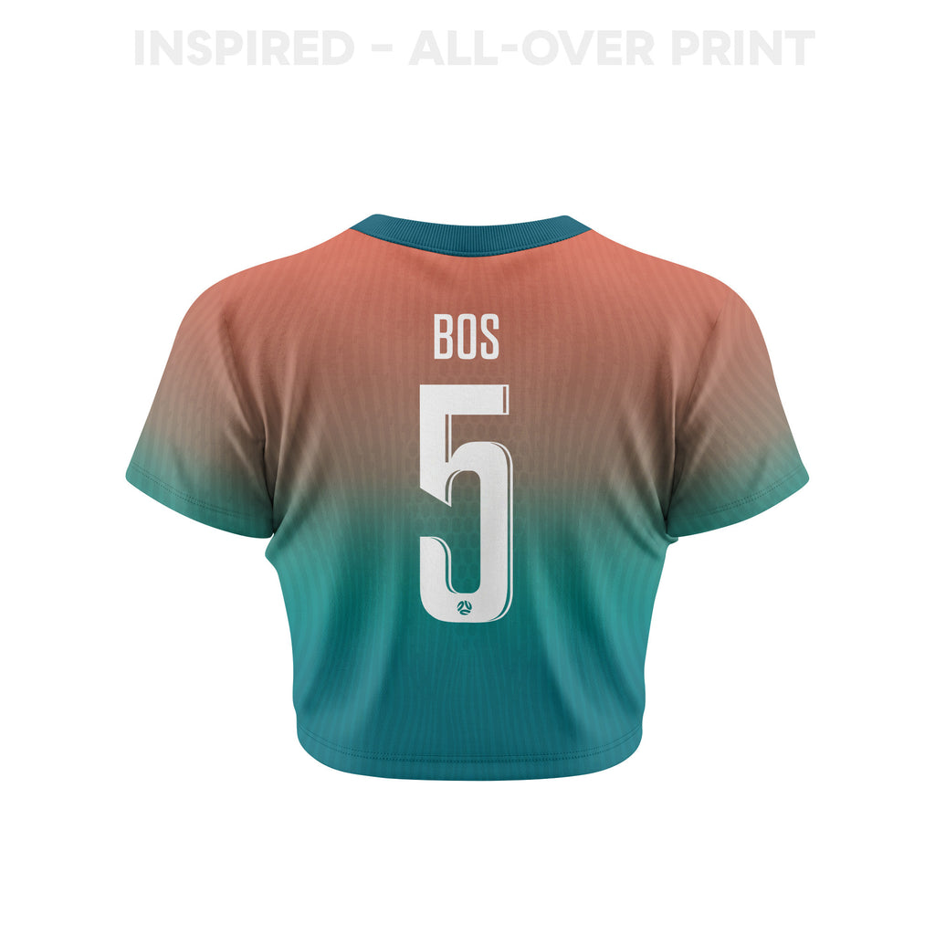 Jordan Bos 5 Australia 2026 Women's Away All-Over Print Cropped Jersey - Green