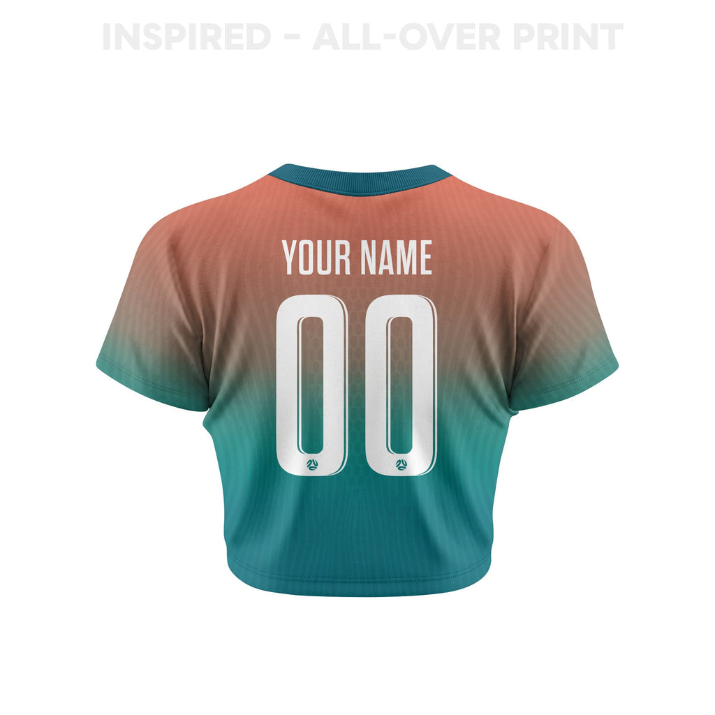 Australia 2026 Women's Away All-Over Print Cropped Jersey - Personalized - Green